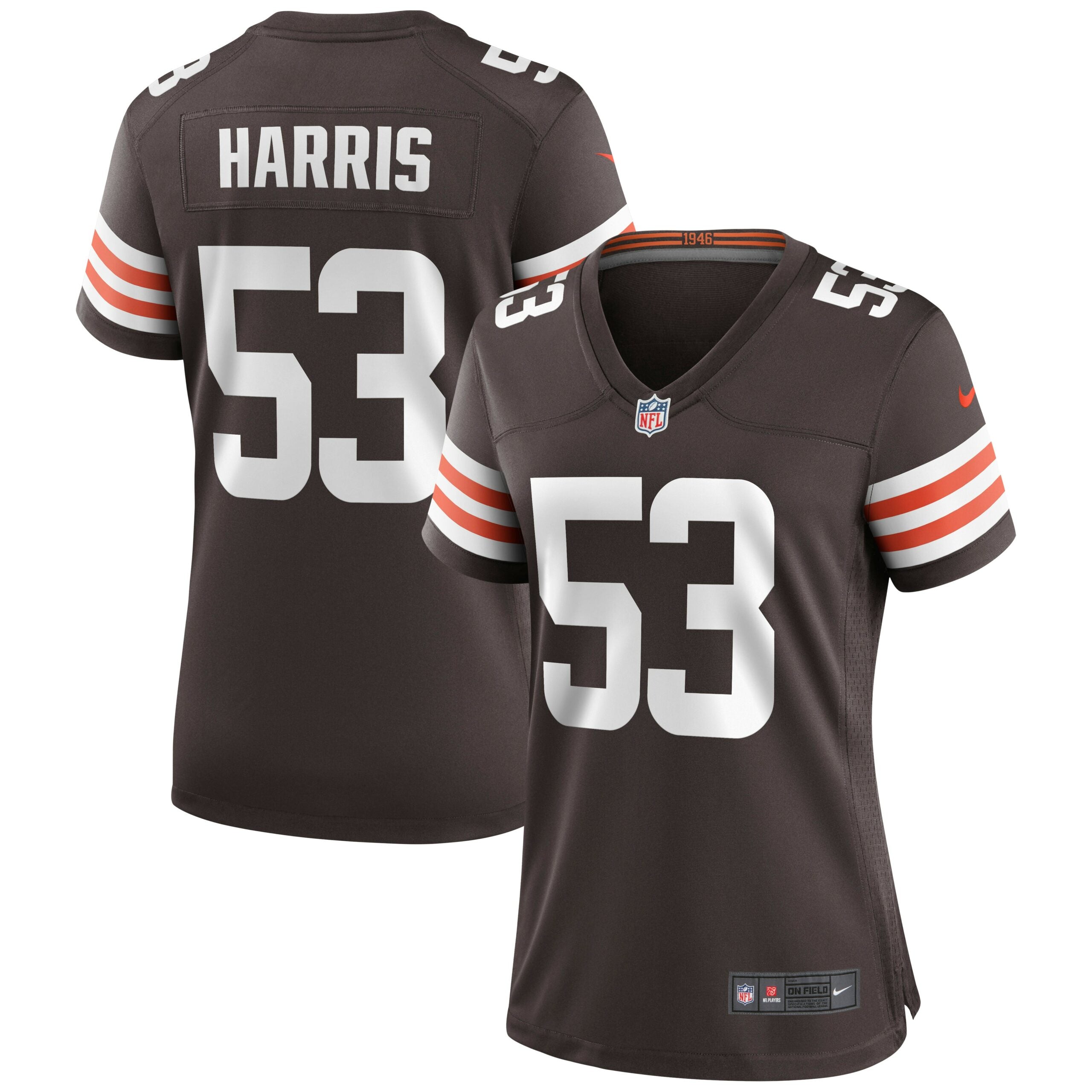 Nick Harris Cleveland Browns Nike Women s Game Jersey   Brown