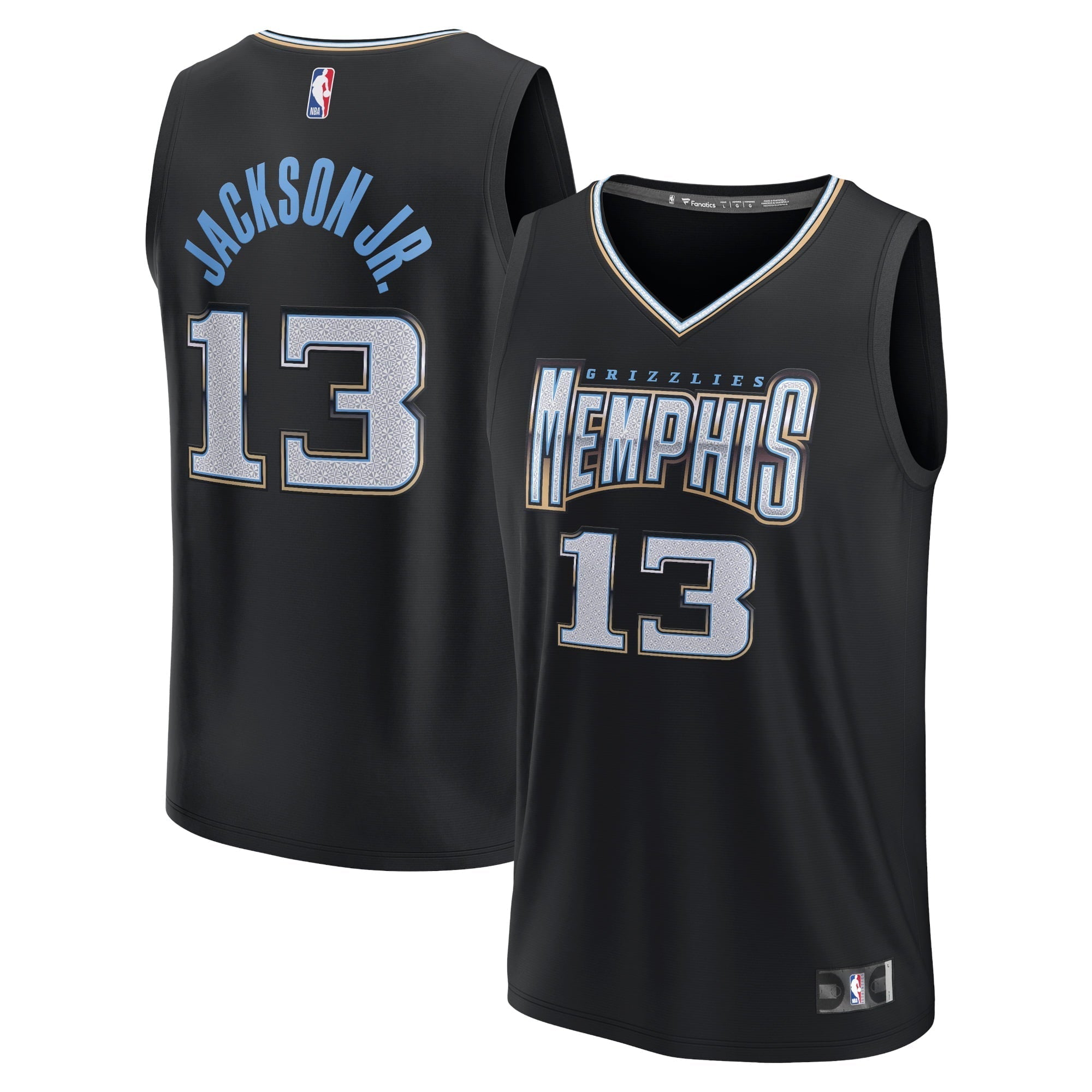 Men's Fanatics Branded Jaren Jackson Jr. Black Memphis Grizzlies 2022/23 Fastbreak Jersey - City Edition