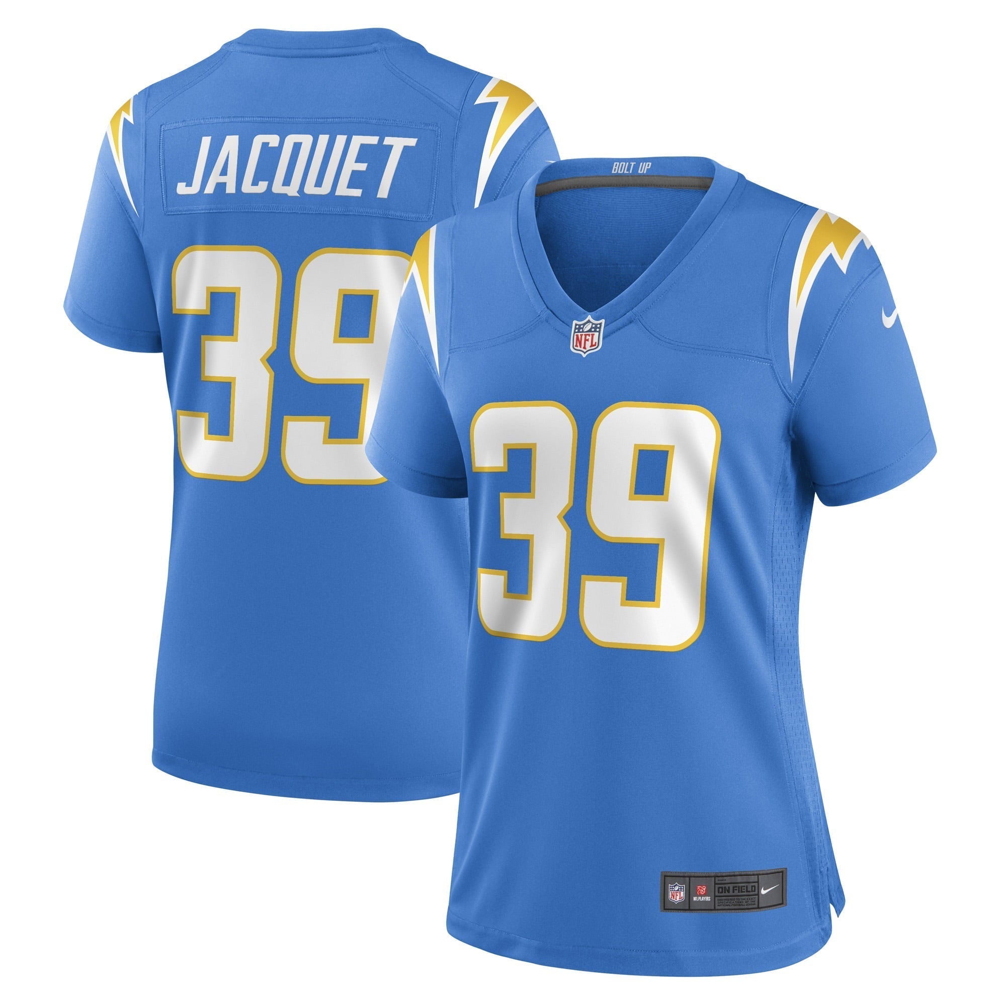 Women s Nike Michael Jacquet Powder Blue Los Angeles Chargers Game Player Jersey