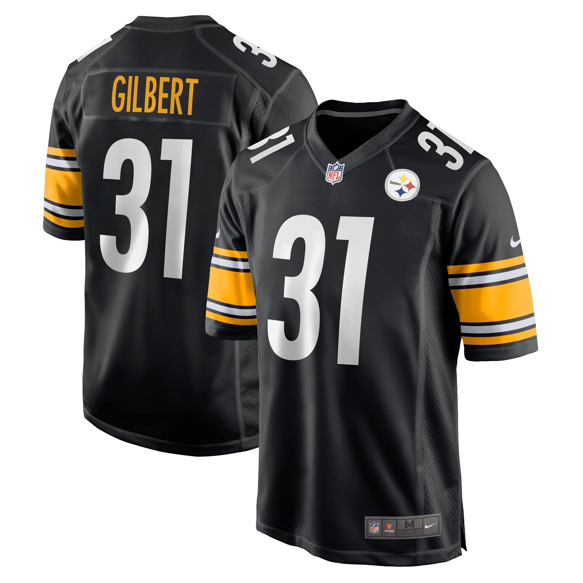 Men s Nike Mark Gilbert Black Pittsburgh Steelers Game Player Jersey