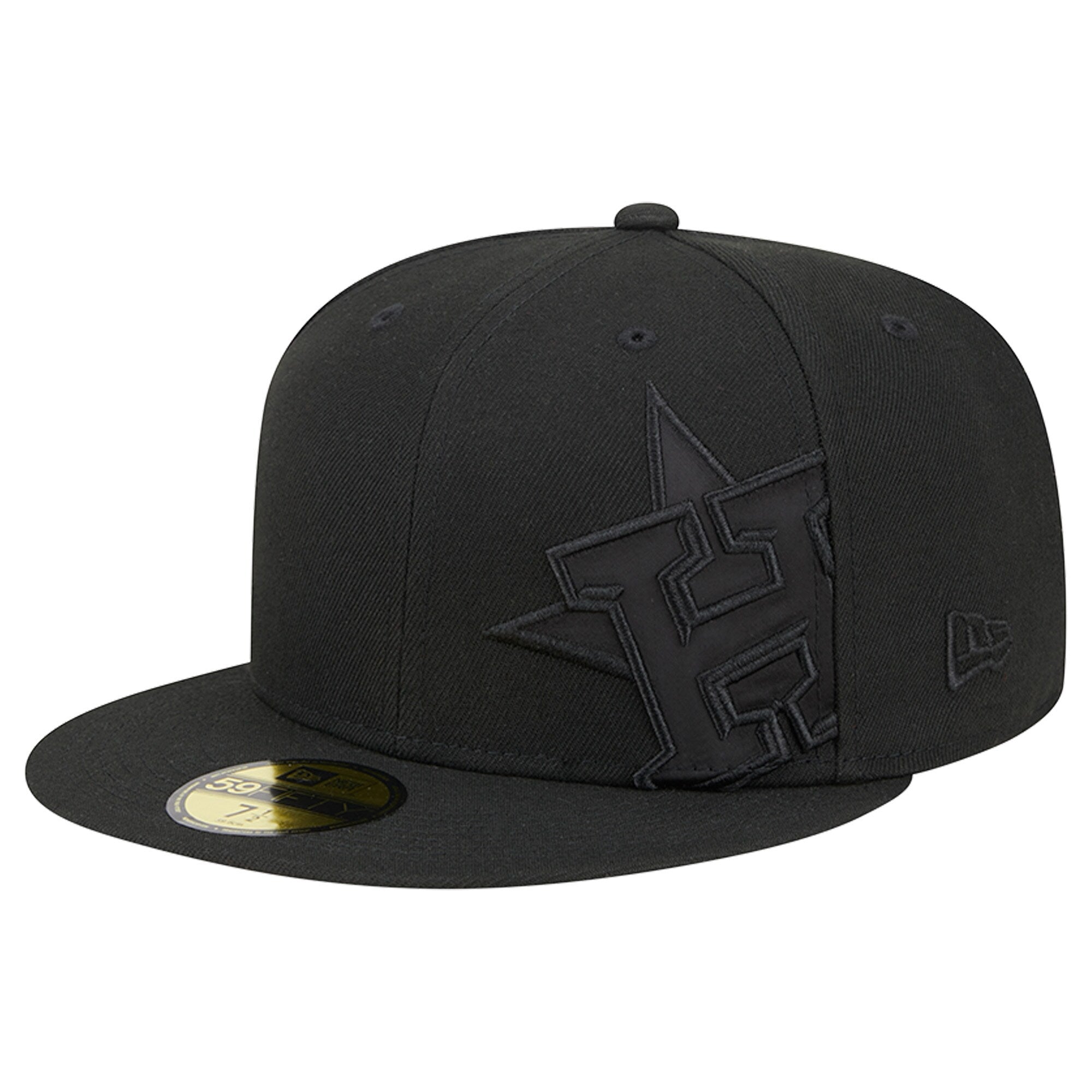 Houston Astros New Era Satin Peek 59FIFTY Fitted Hat - Black