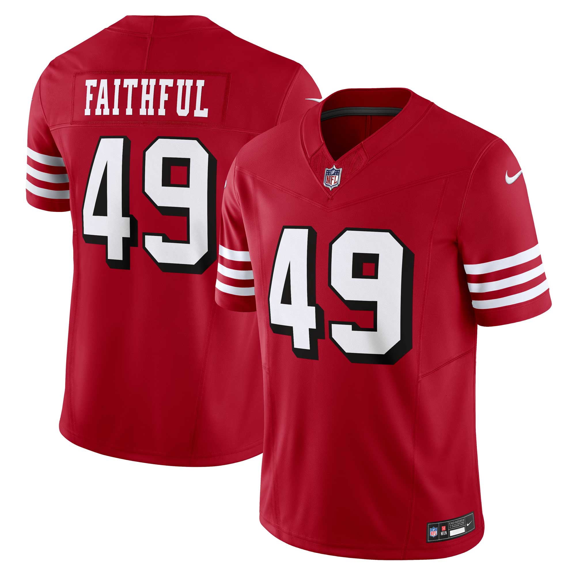 Men s Nike The Faithful Scarlet San Francisco 49ers Alternate Vapor F.U.S.E. Limited Jersey