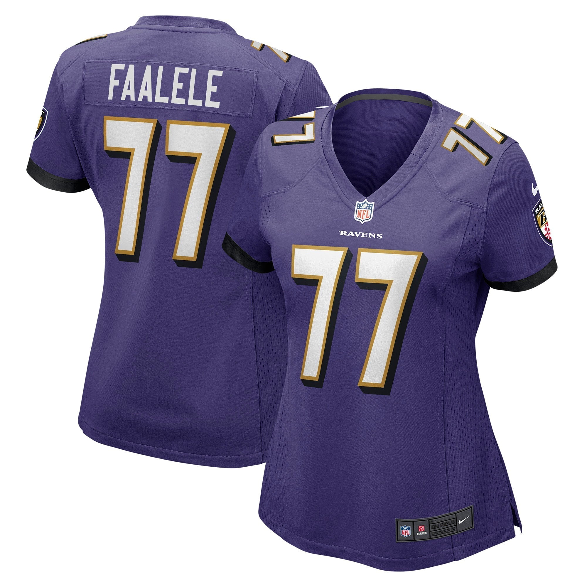 Women s Nike Daniel Faalele Purple Baltimore Ravens Player Game Jersey