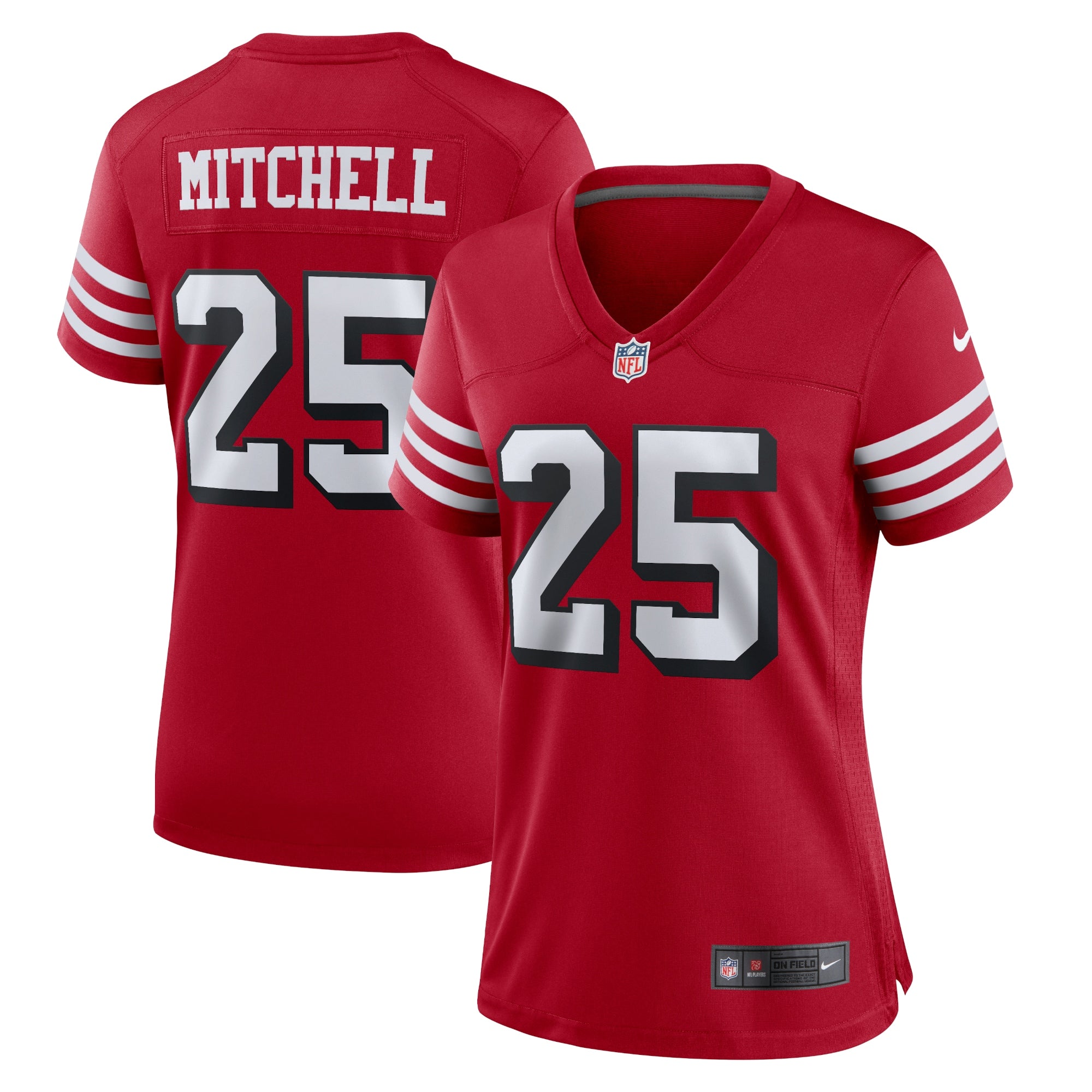 Elijah Mitchell San Francisco 49ers Nike Women s Alternate Team Game Jersey   Scarlet