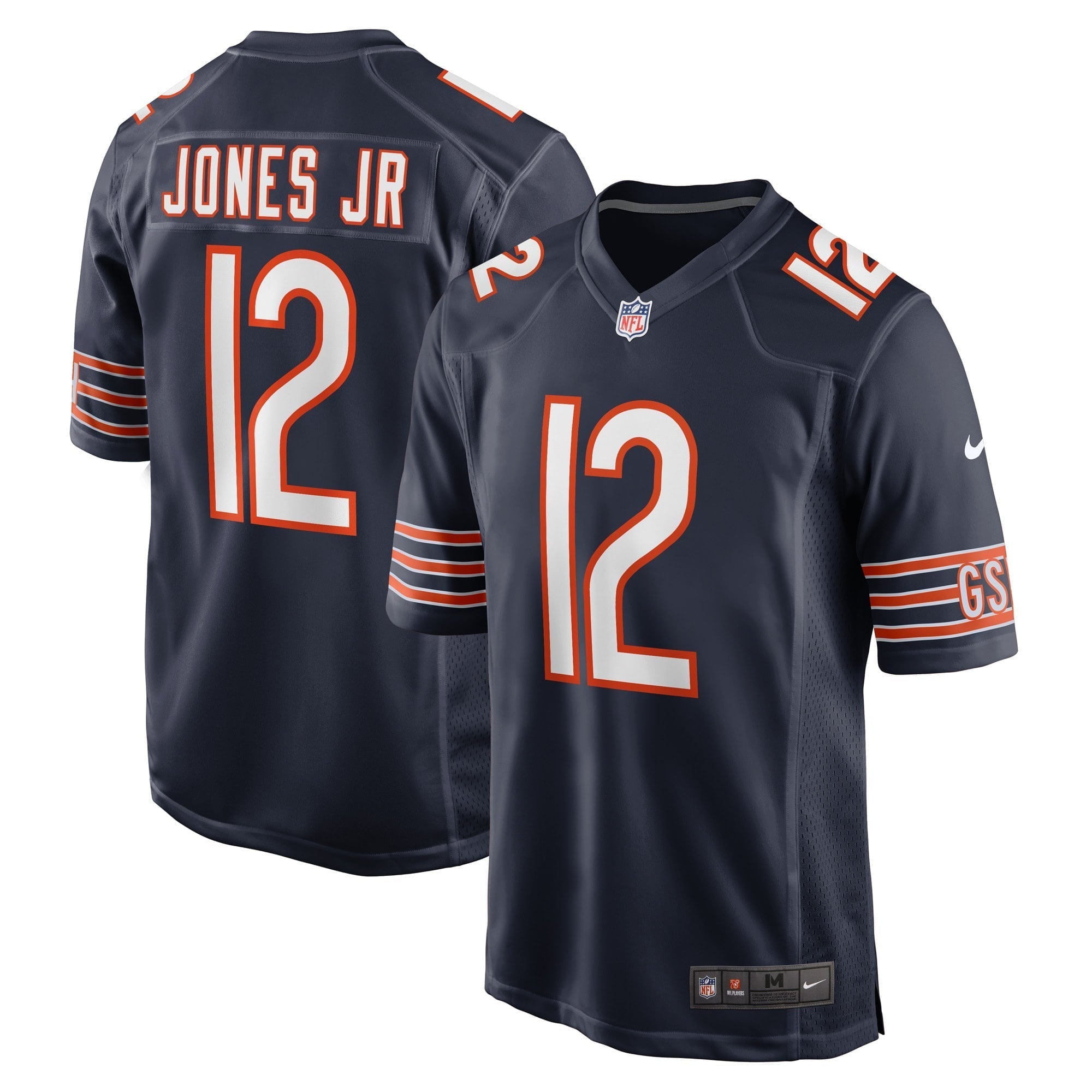 Men s Nike Velus Jones Jr. Navy Chicago Bears Game Player Jersey