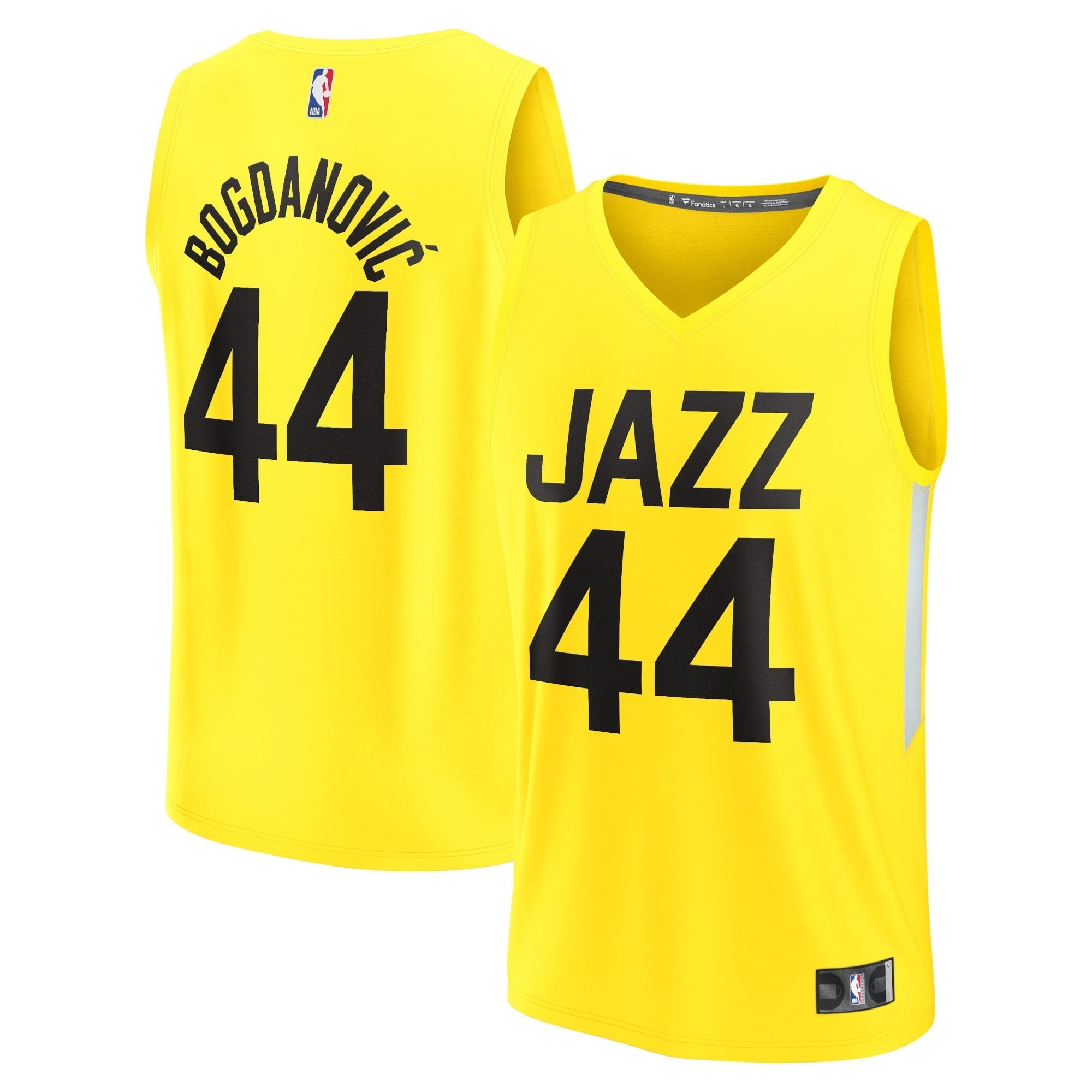 Men's Fanatics Branded Bojan Bogdanovic Yellow Utah Jazz Fast Break Replica Jersey - Icon Edition