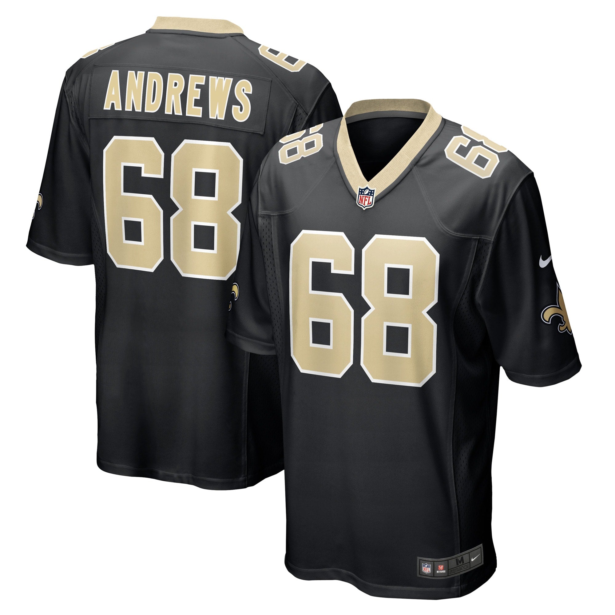 Josh Andrews New Orleans Saints Nike Game Player Jersey   Black
