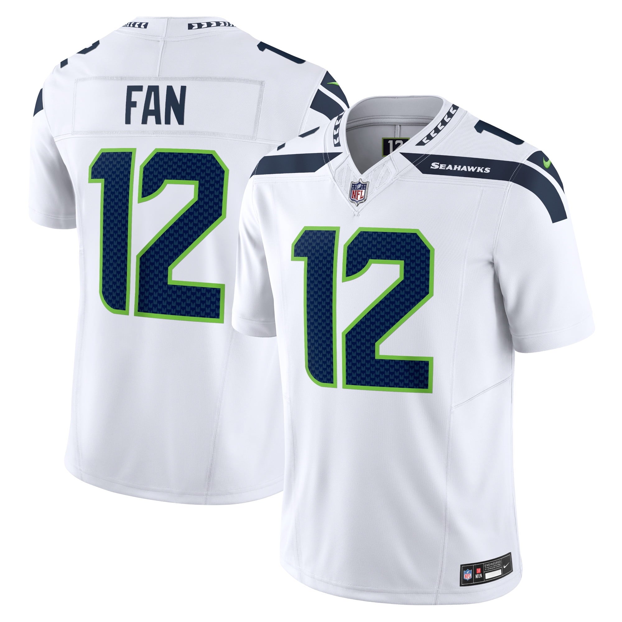 Men s Nike 12s White Seattle Seahawks Vapor F.U.S.E. Limited Jersey