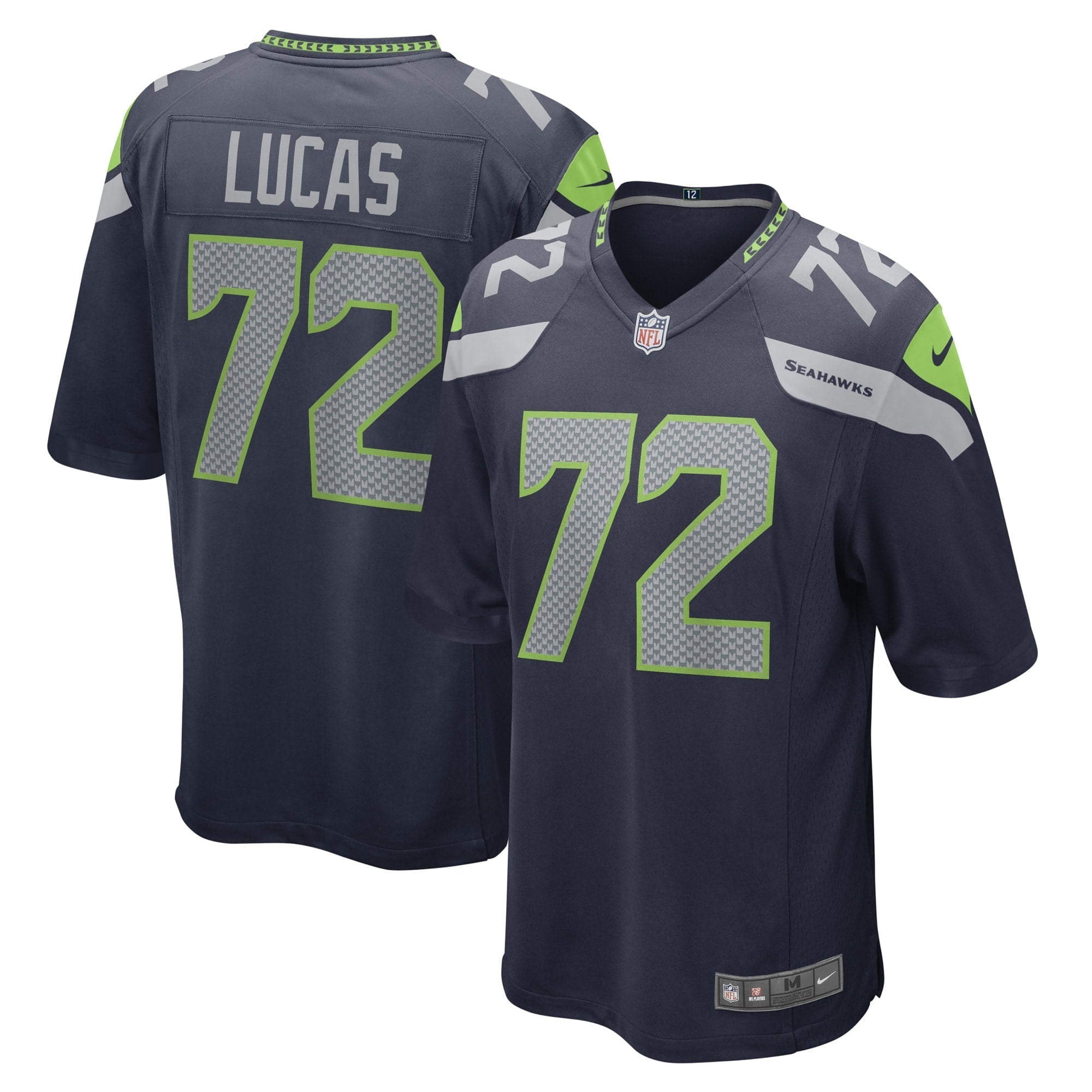 Men s Nike Abraham Lucas College Navy Seattle Seahawks Game Player Jersey