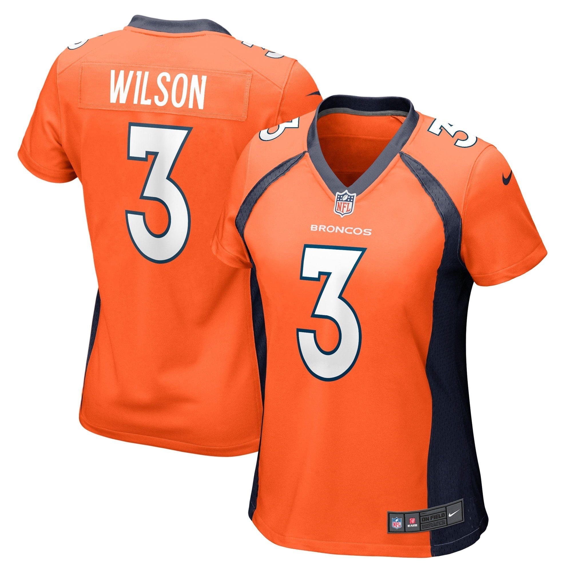 Women s Nike  Russell Wilson  Orange Denver Broncos Game Jersey