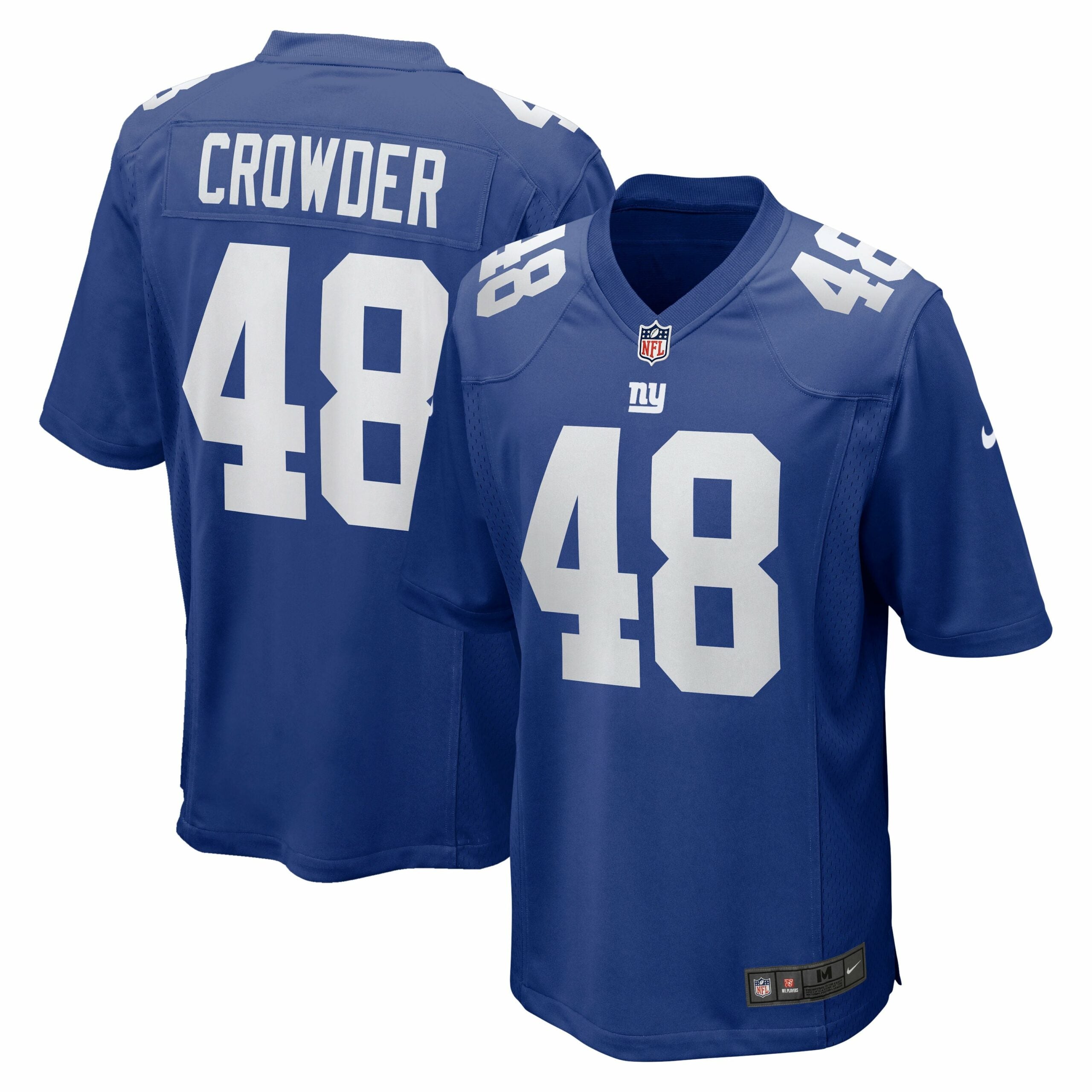 Men s Nike Tae Crowder Royal New York Giants Team Game Jersey