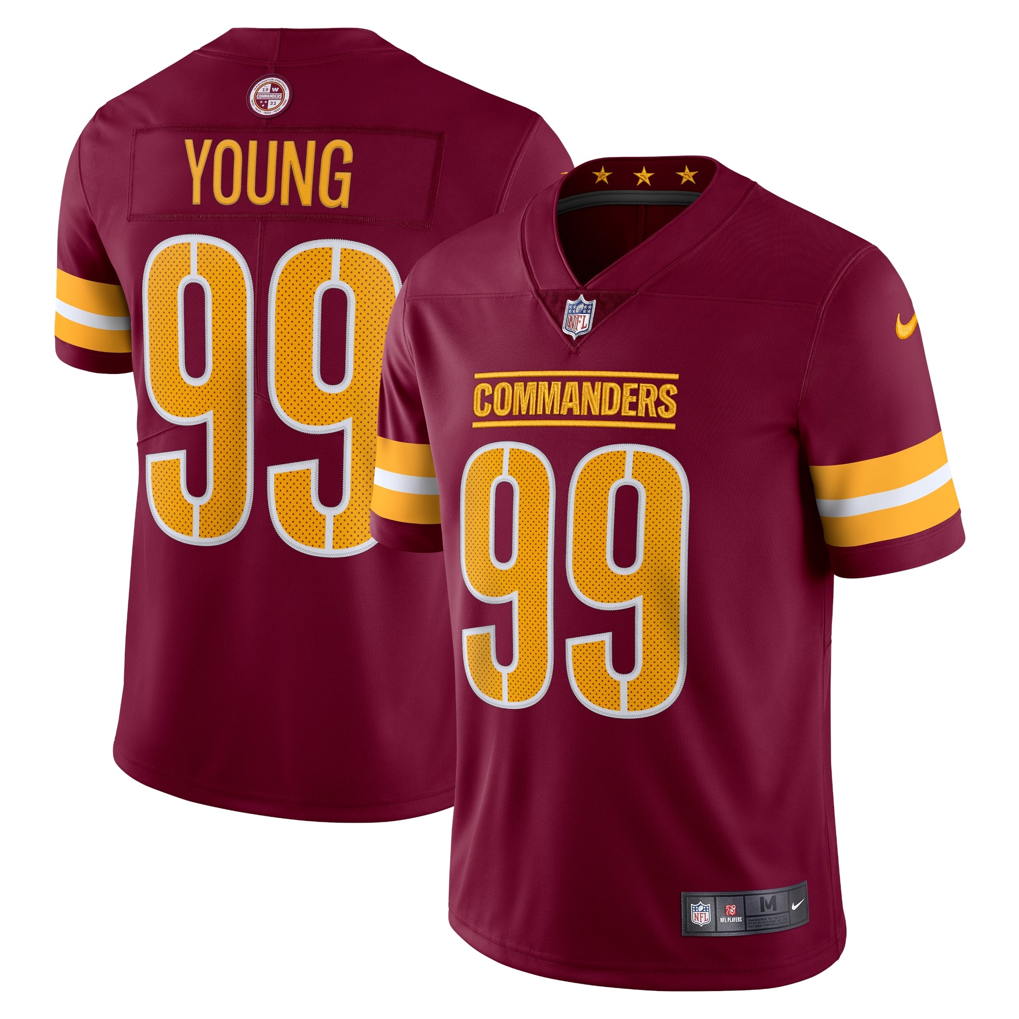 Chase Young Washington Commanders Nike Vapor Limited Jersey   Burgundy