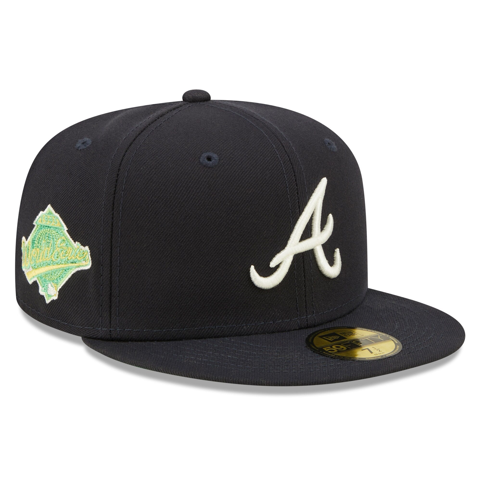 Atlanta Braves New Era 1995 World Series Champions Citrus Pop UV 59FIFTY Fitted Hat - Navy