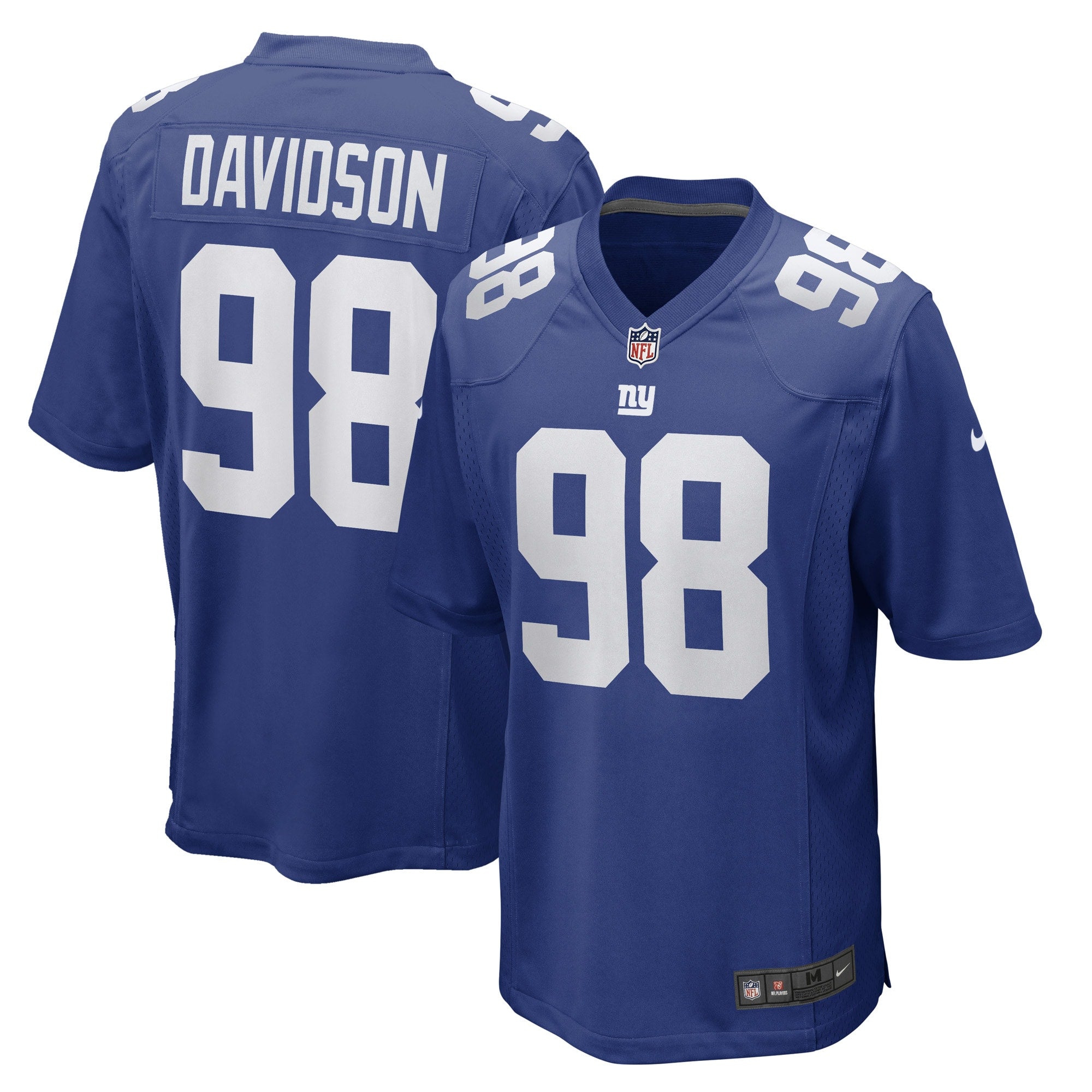 Men s Nike D.J. Davidson Royal New York Giants Game Player Jersey