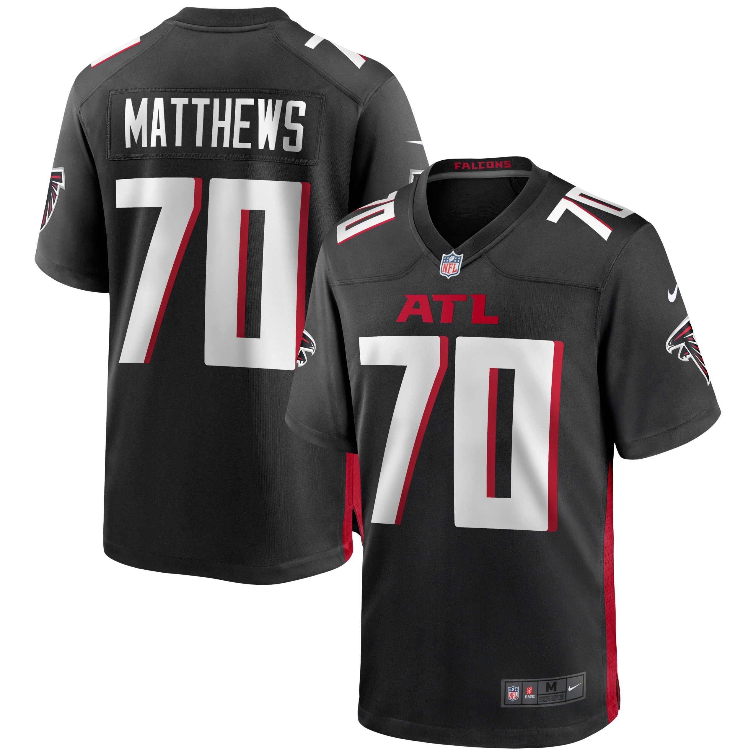 Jake Matthews Atlanta Falcons Nike Game Jersey   Black