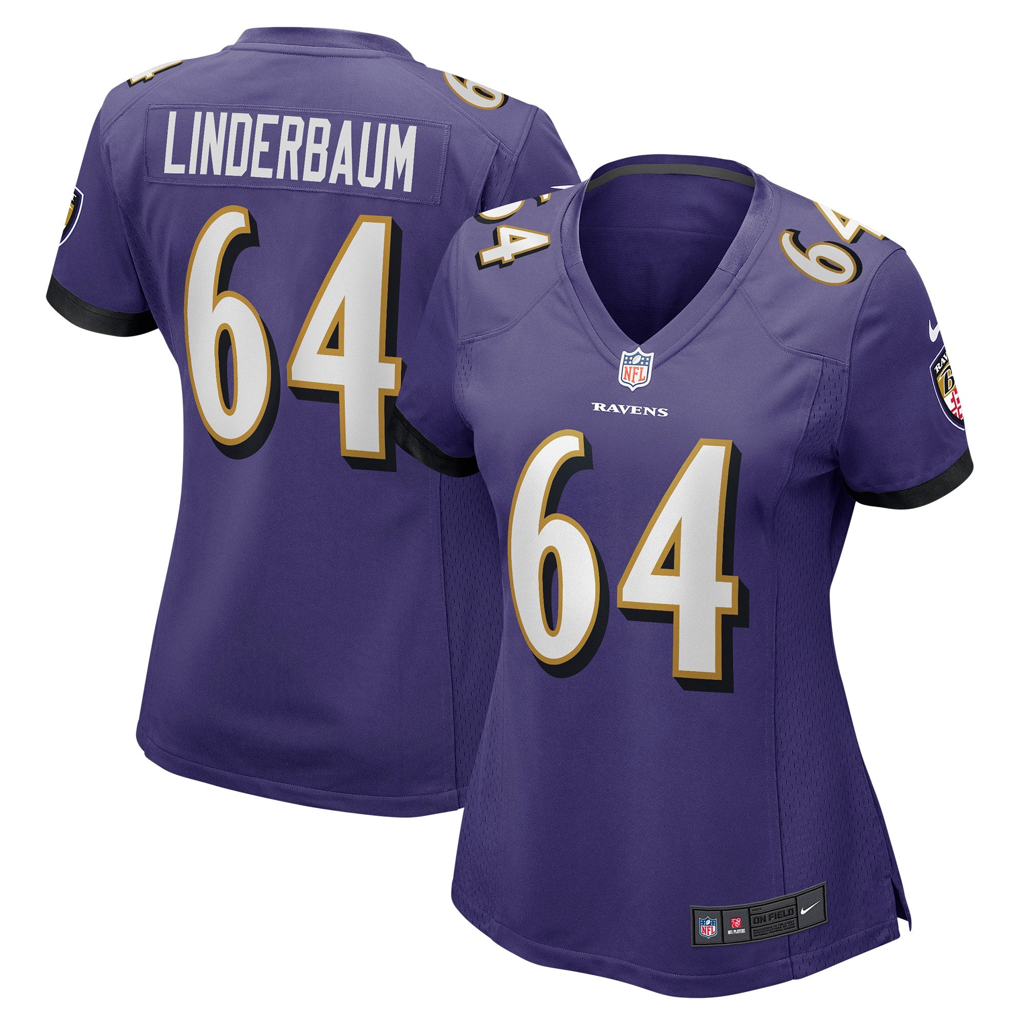 Tyler Linderbaum Baltimore Ravens Nike Women s Player Game Jersey   Purple