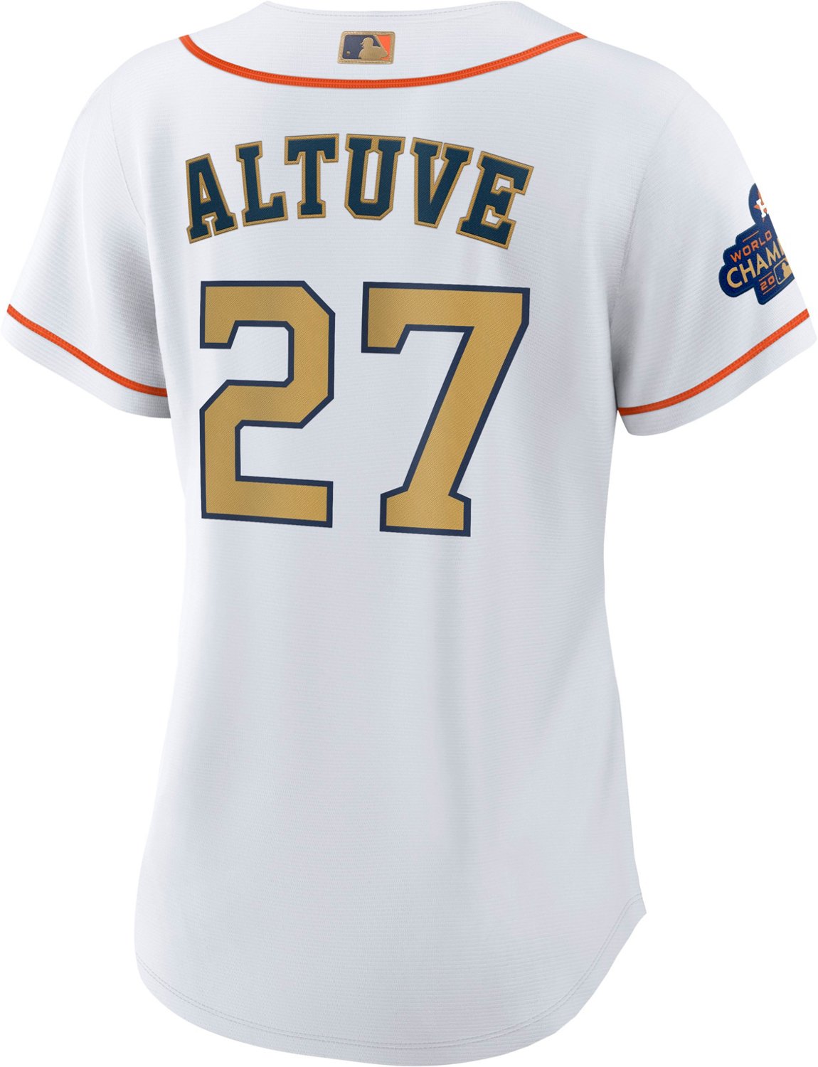 Nike Women's Houston Astros Gold Jose Altuve Replica Jersey