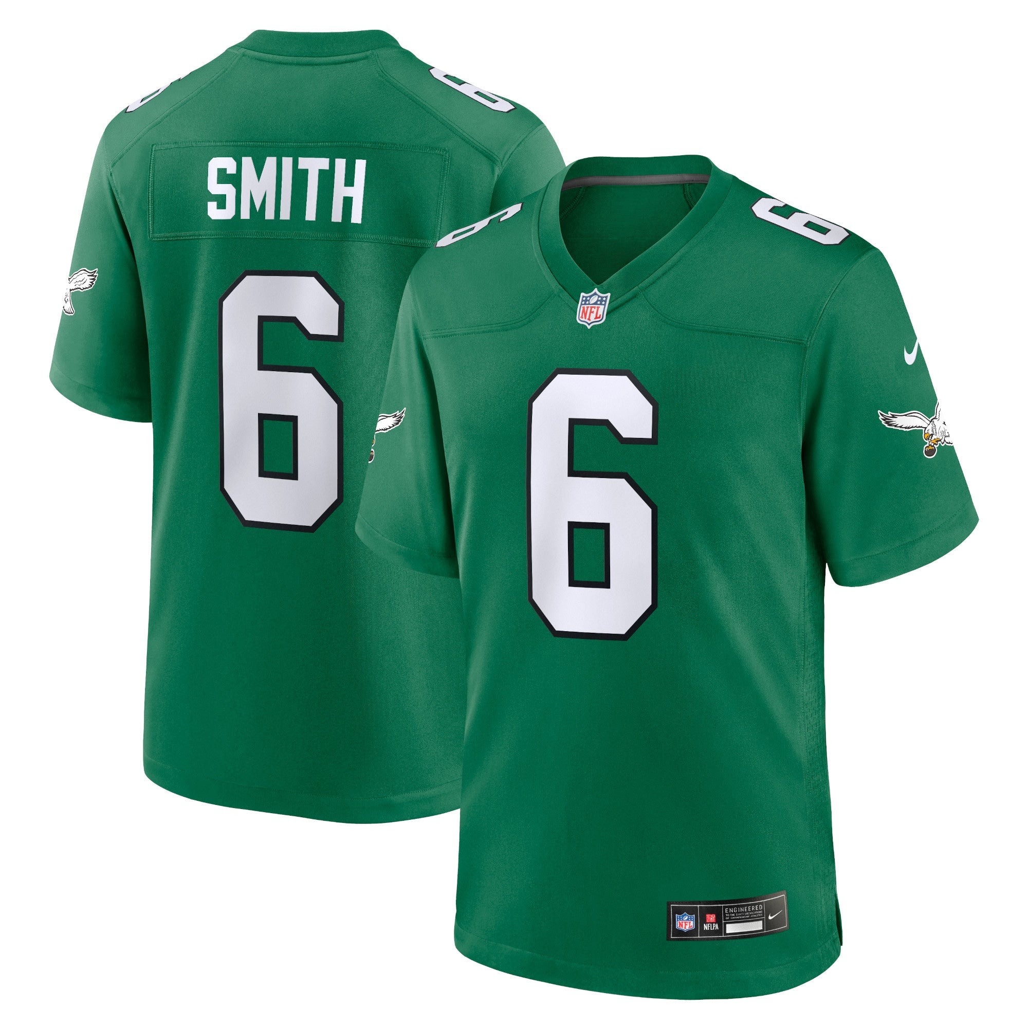 DeVonta Smith Philadelphia Eagles Nike Youth Game Jersey   Kelly Green