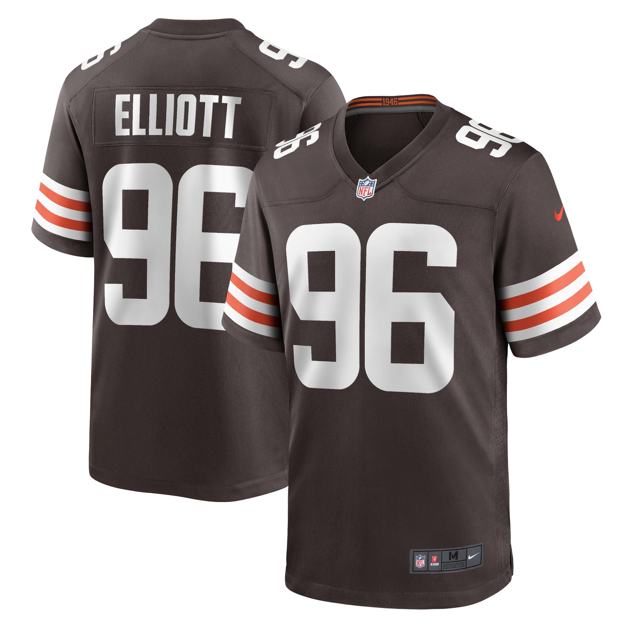 Jordans Elliott Cleveland Browns Nike Game Jersey   Brown