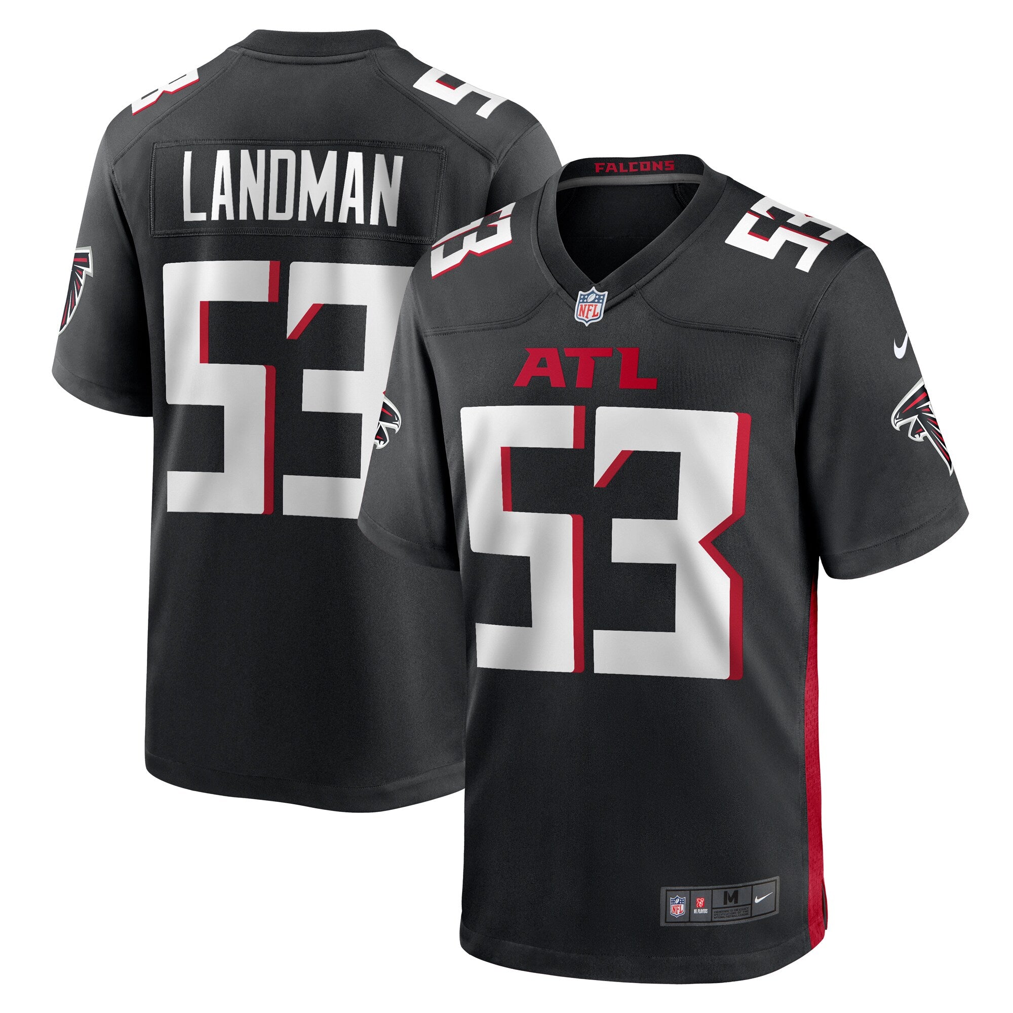 Nate Landman Atlanta Falcons Nike Team Game Jersey    Black