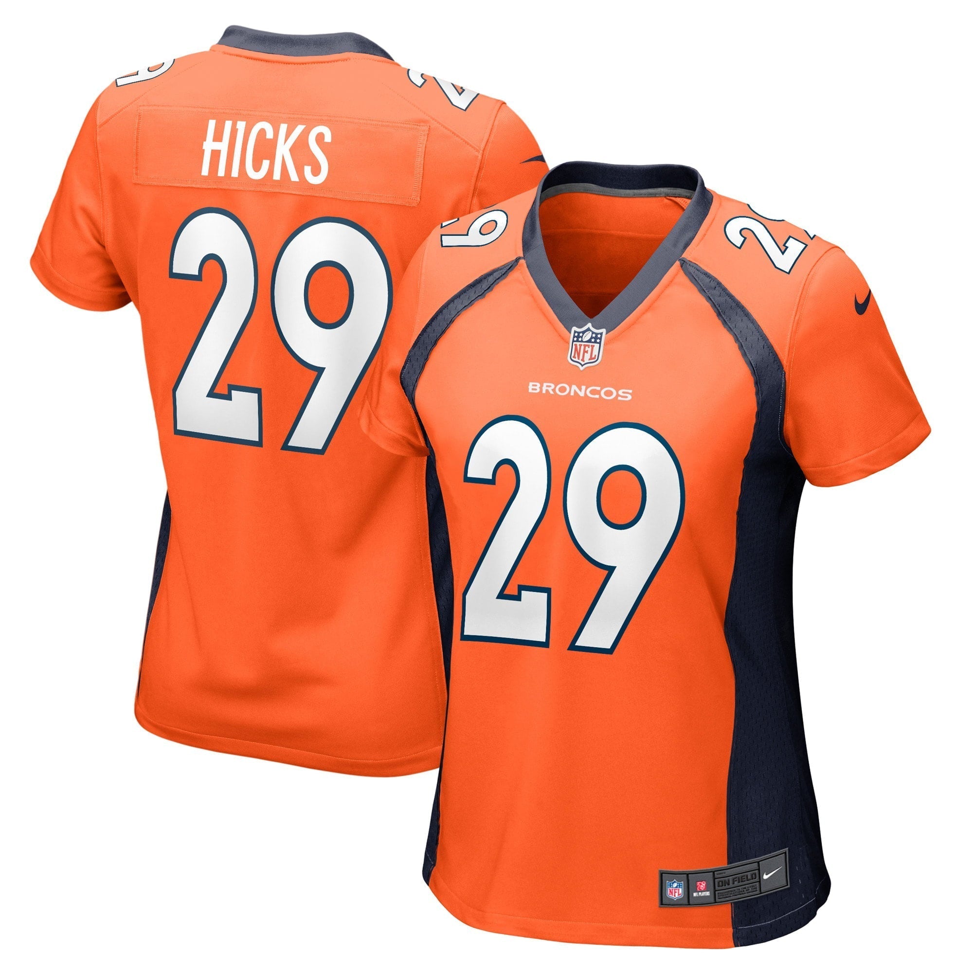 Women s Nike Faion Hicks Orange Denver Broncos Game Player Jersey