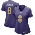 Lamar Jackson Baltimore Ravens Nike Women s Alternate Game Player Jersey   Purple