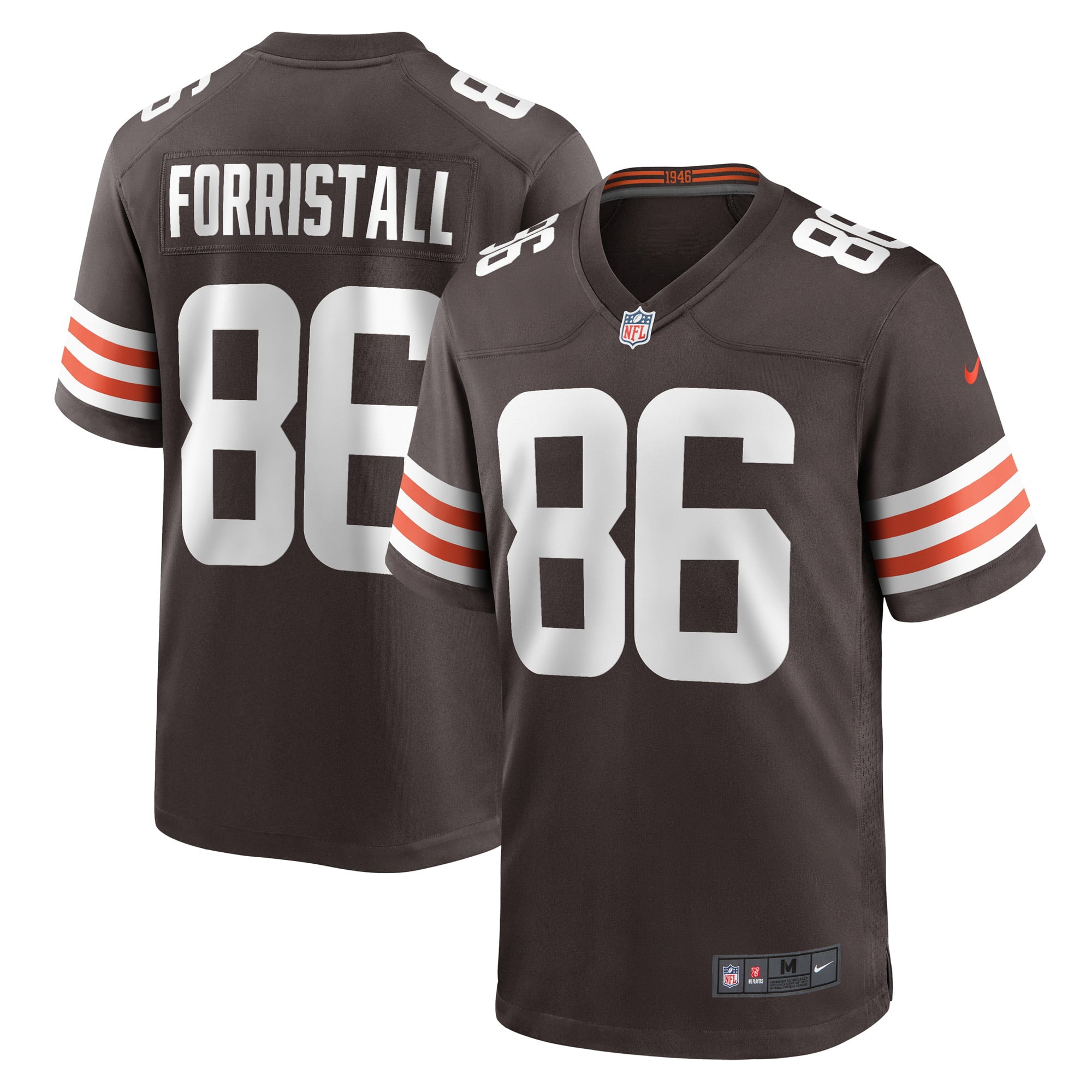 Men s Nike Miller Forristall Brown Cleveland Browns Game Player Jersey