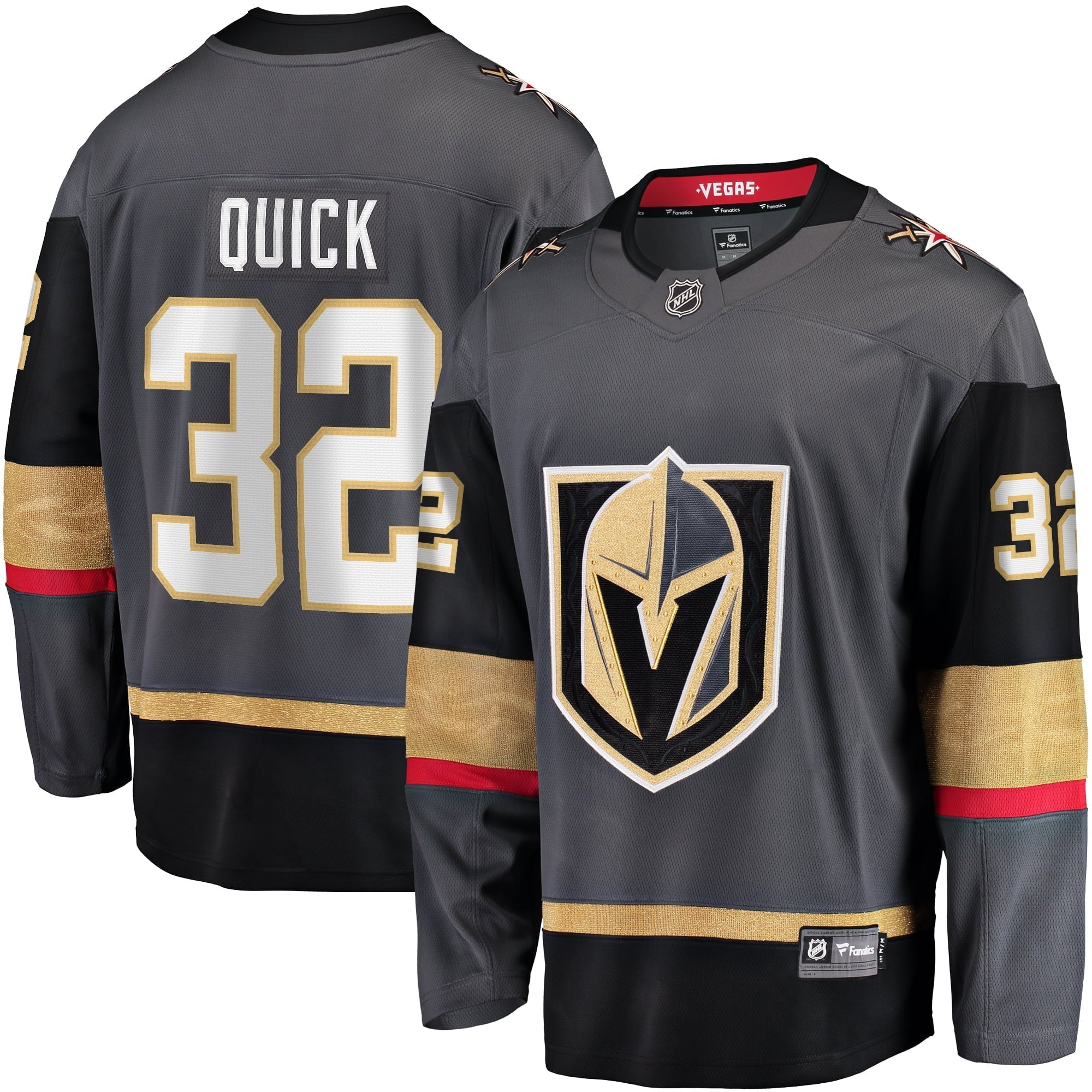 Men's Fanatics Branded Jonathan Quick Gray Vegas Golden Knights Home Breakaway Jersey
