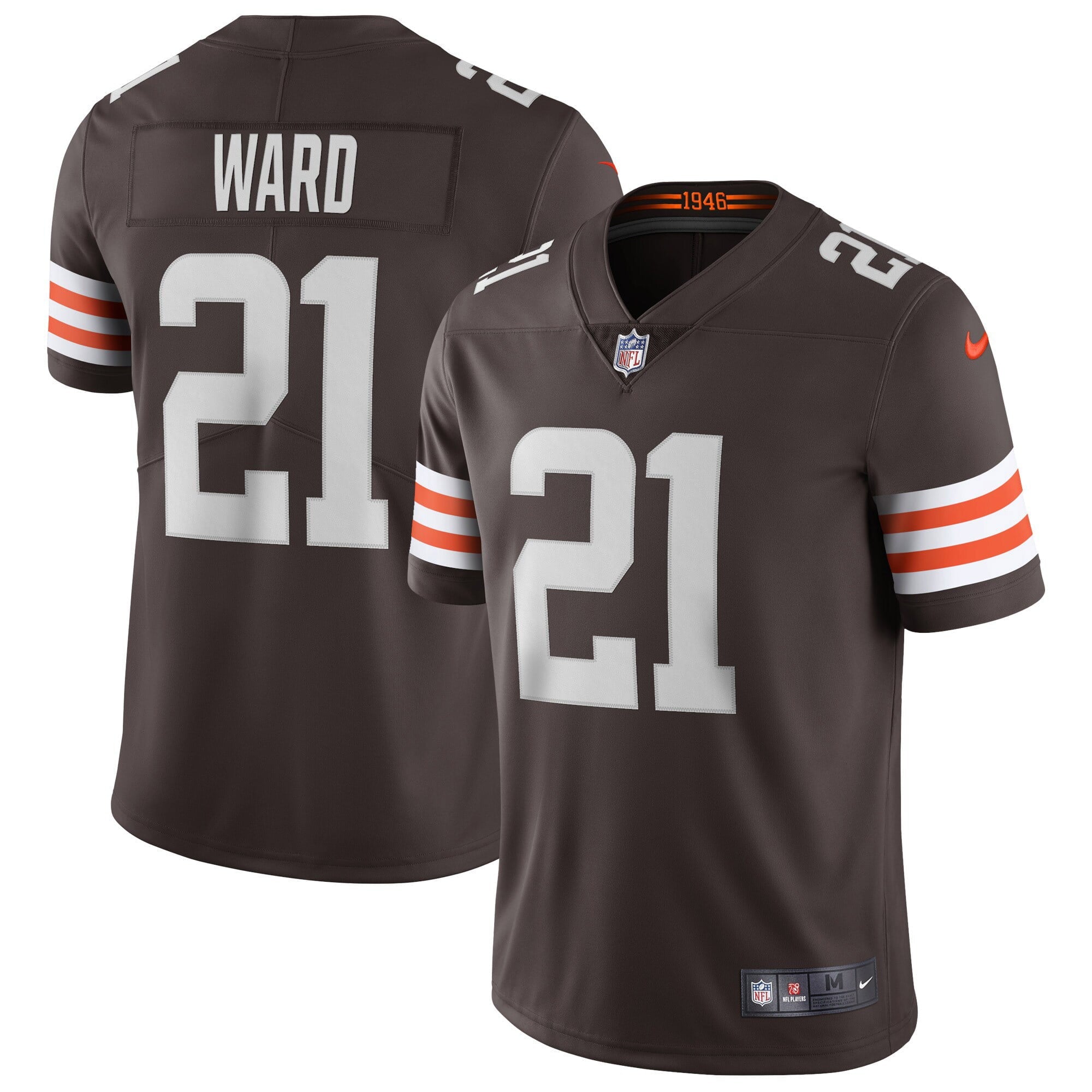 Men s Nike Denzel Ward Brown Cleveland Browns Vapor Limited Jersey