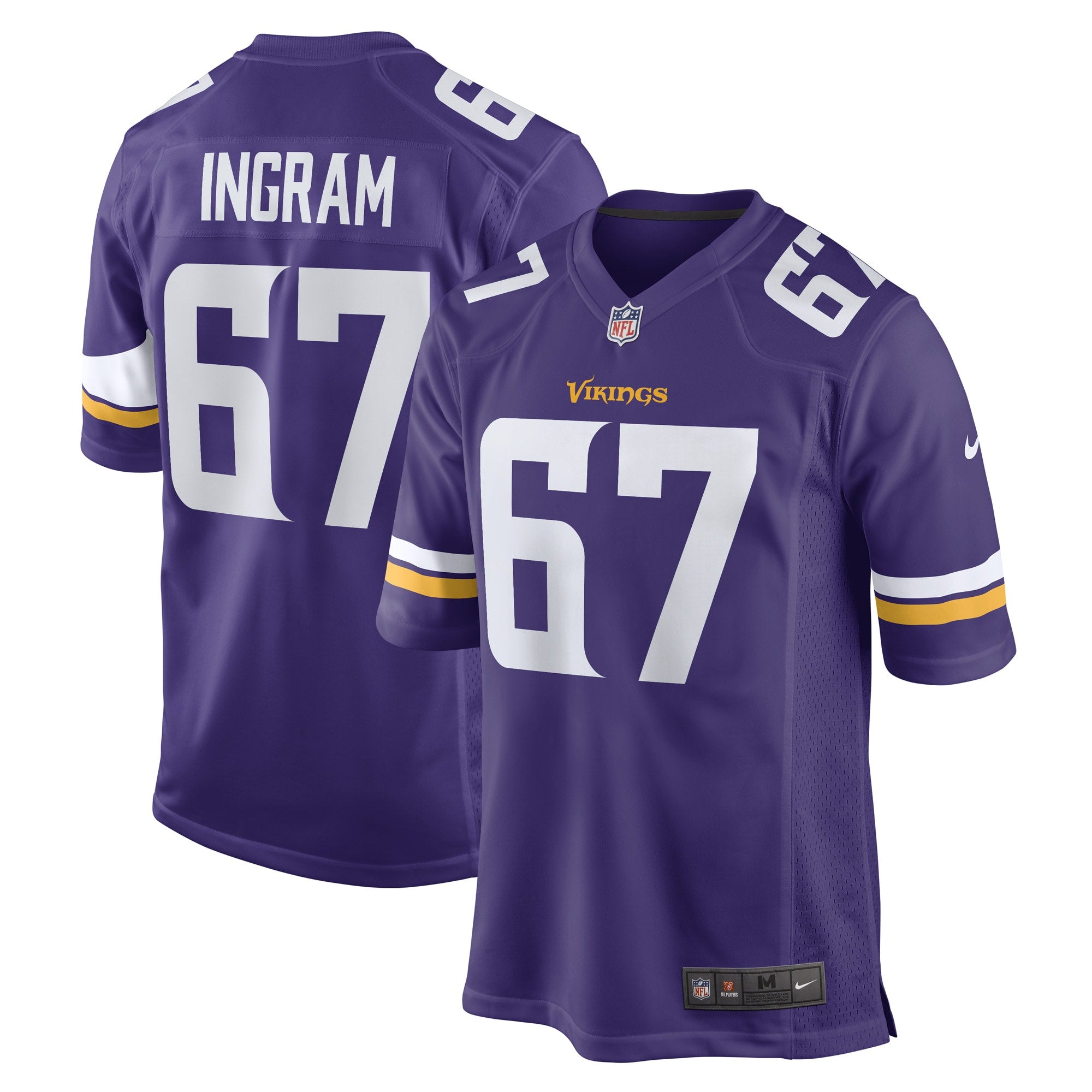 Ed Ingram Minnesota Vikings Nike Game Player Jersey   Purple