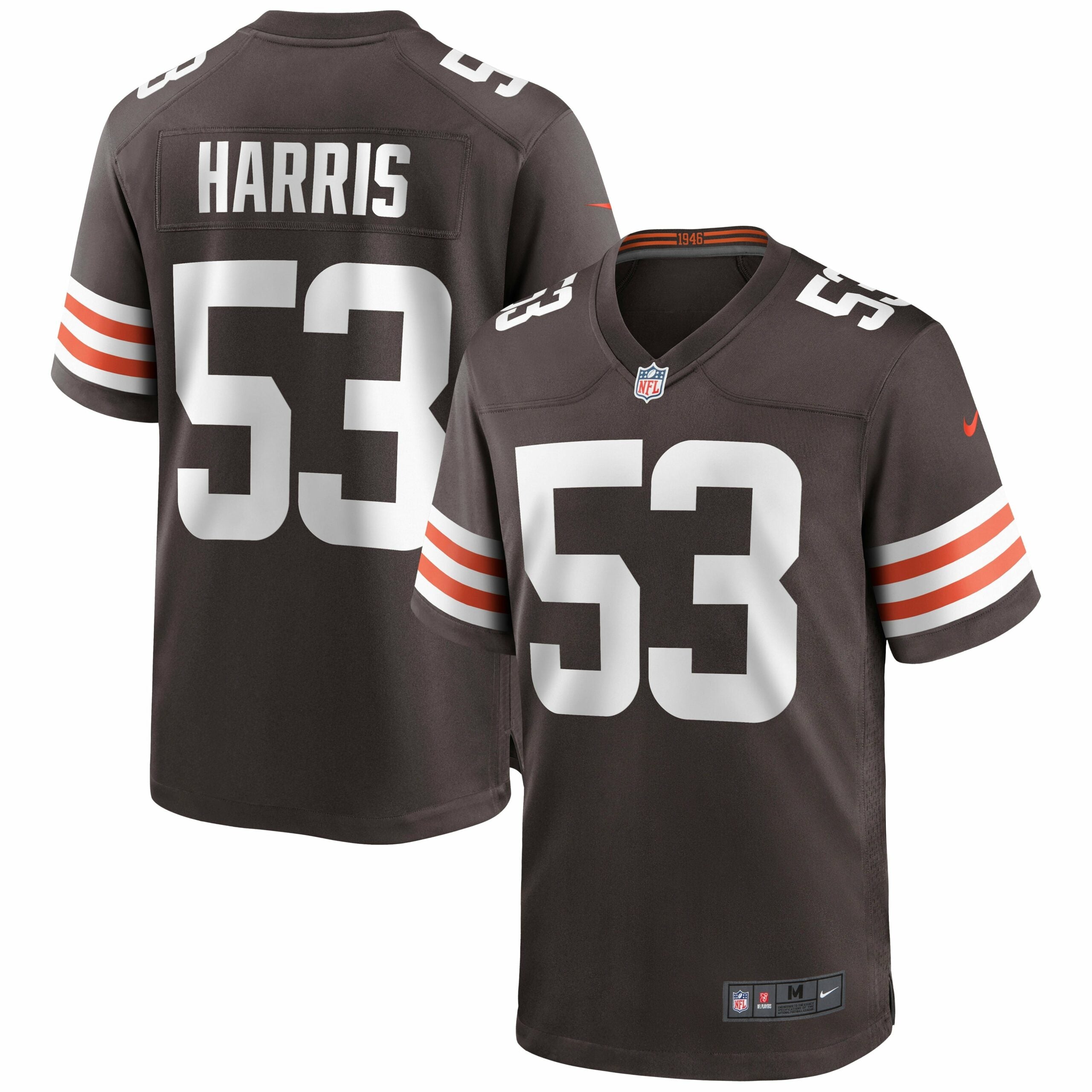 Men s Nike Nick Harris Brown Cleveland Browns Game Jersey