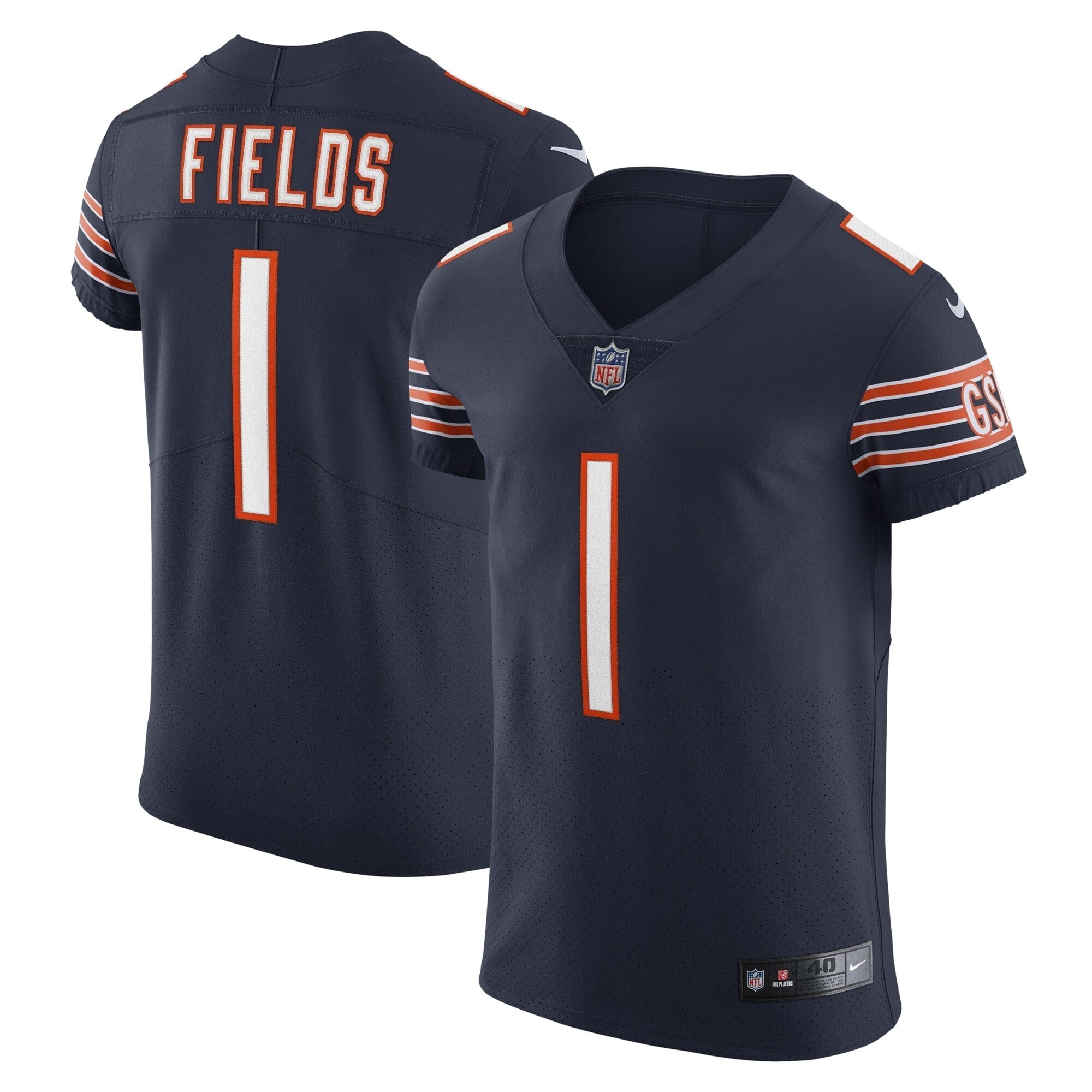 Men s Nike Justin Fields Navy Chicago Bears Vapor Elite Jersey