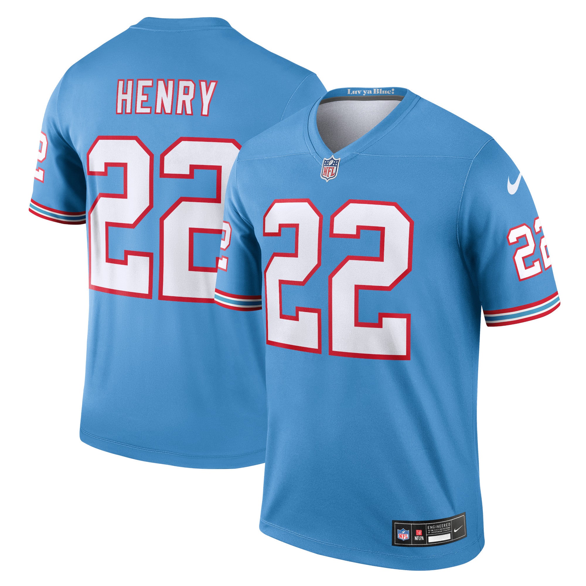 Derrick Henry Tennessee Titans Nike Oilers Throwback Legend Player Jersey   Light Blue
