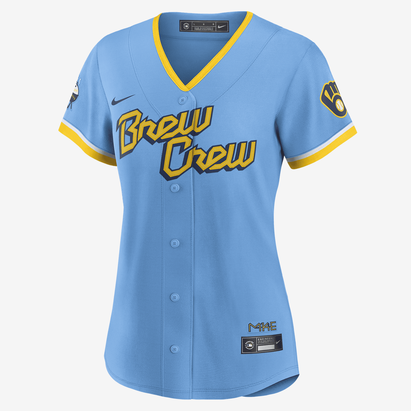 MLB Milwaukee Brewers City Connect Women's Replica Baseball Jersey - Powder Blue