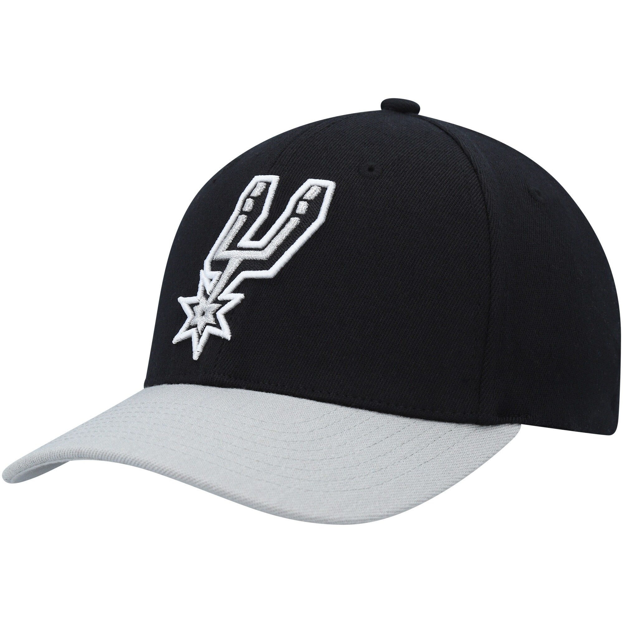 San Antonio Spurs Mitchell & Ness MVP Team Two-Tone 2.0 Stretch-Snapback Hat - Black/Gray