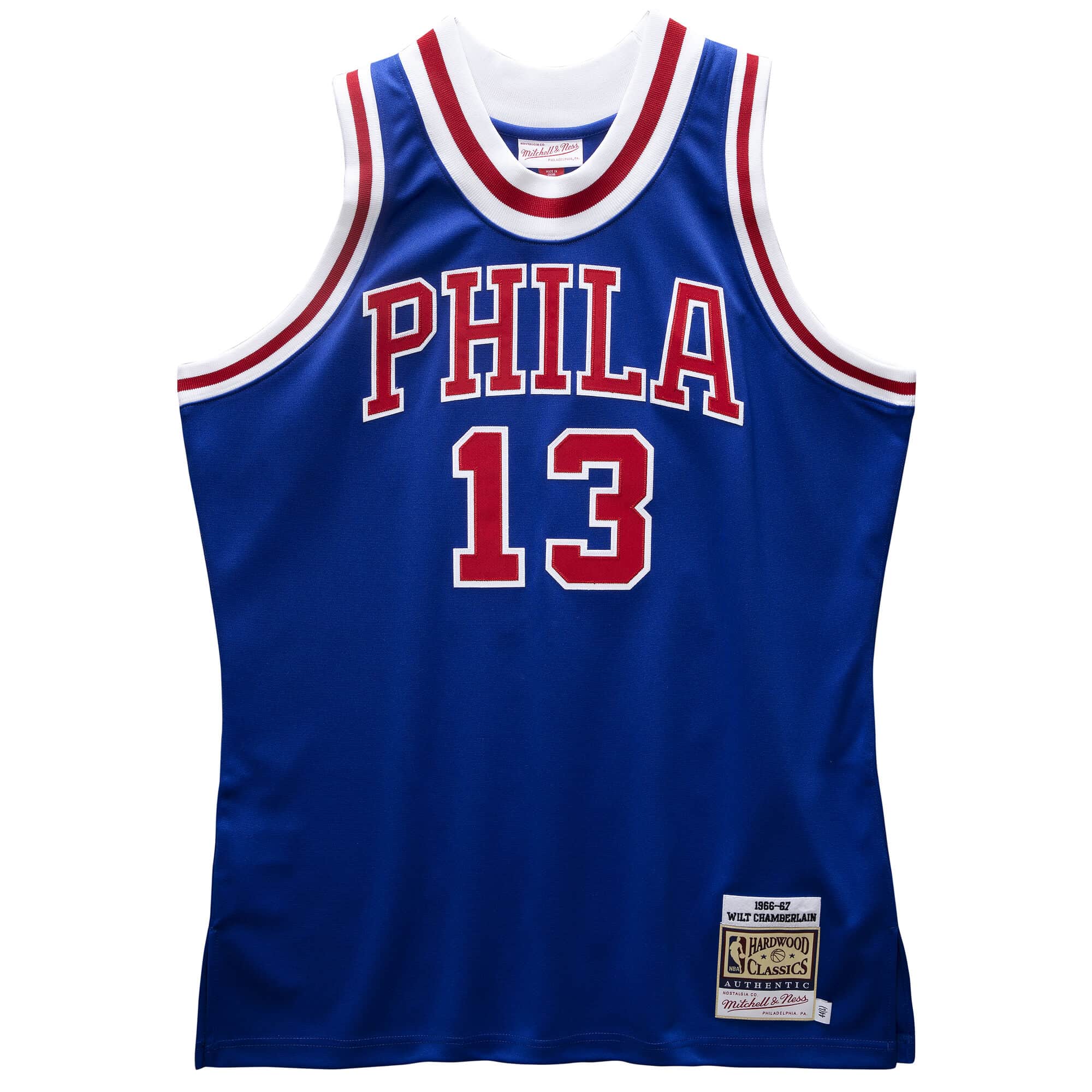 Authentic Jersey Philadelphia 76ers 1966-67 Wilt Chamberlain