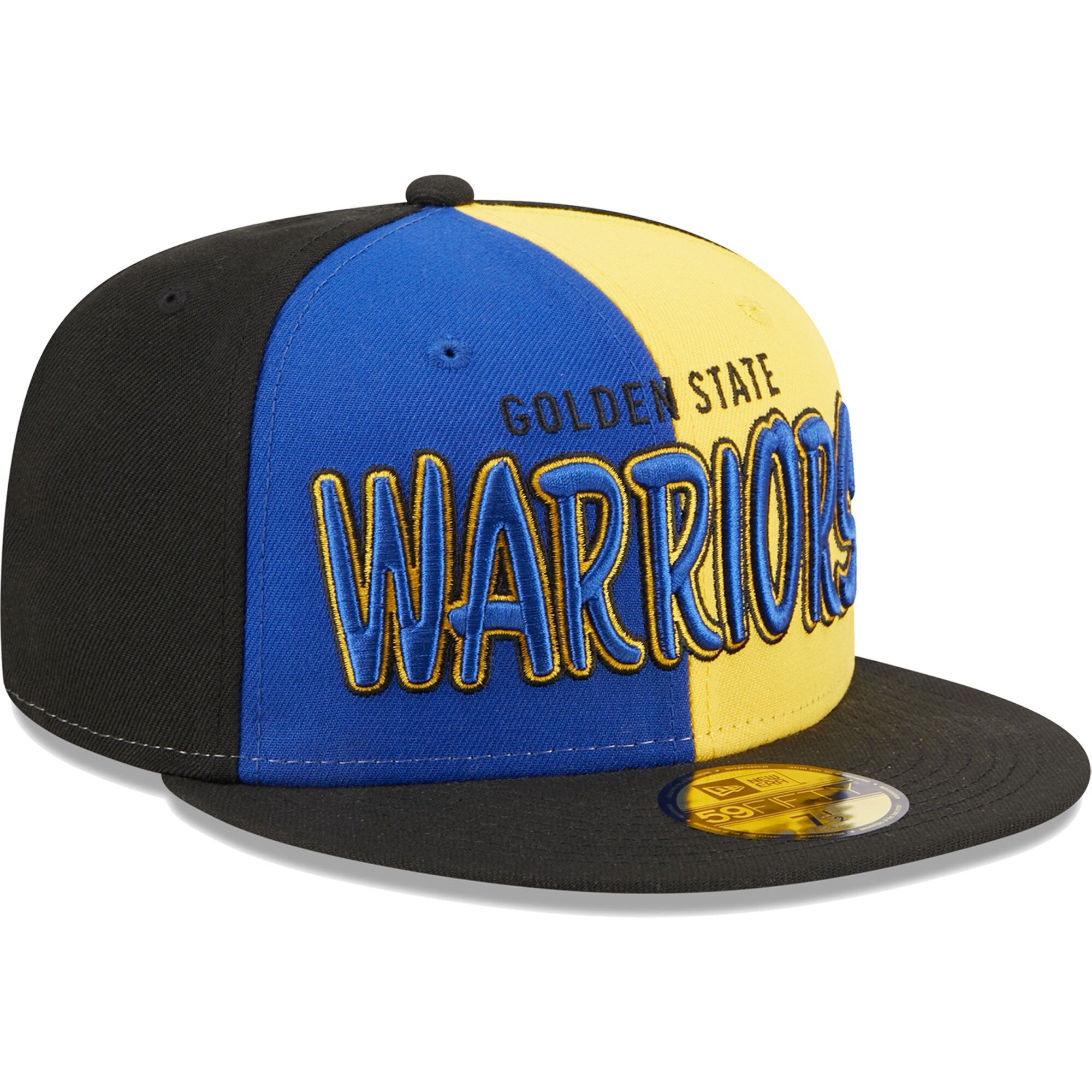 Golden State Warriors New Era Pop Front 59FIFTY Fitted Hat - Black/Royal