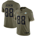 Men s Nike Mike Gesicki Olive Miami Dolphins 2022 Salute To Service Limited Jersey