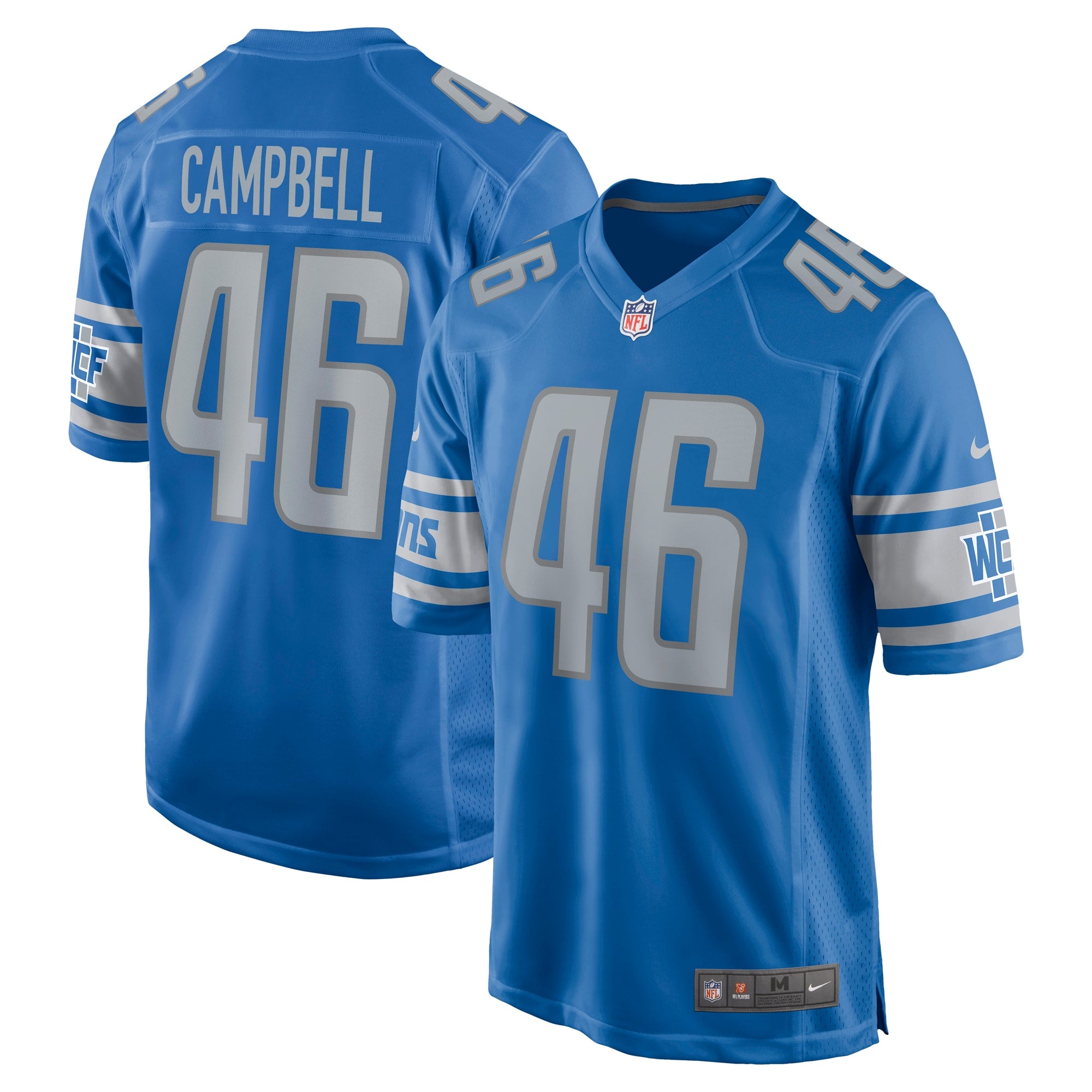 Jack Campbell Detroit Lions Nike 2023 NFL Draft First Round Pick Game Jersey   Blue