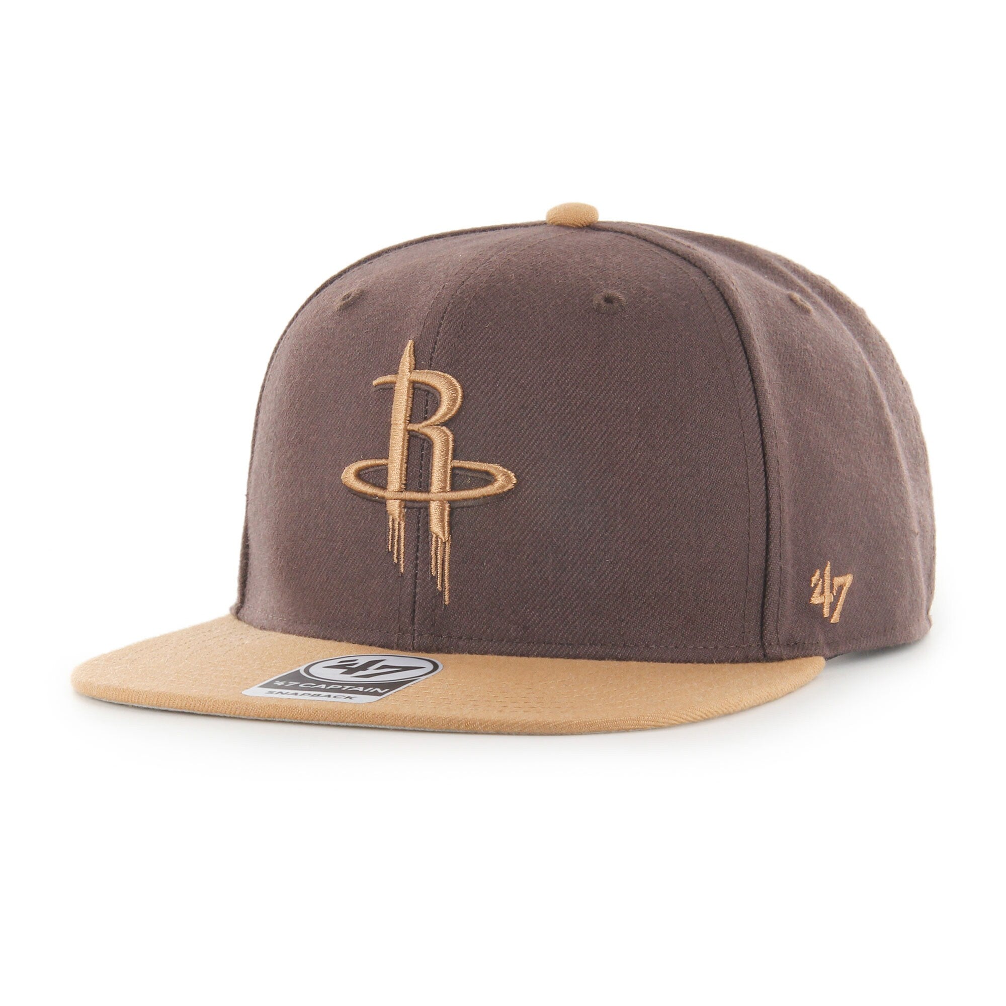 Houston Rockets '47 No Shot Two-Tone Captain Snapback Hat - Brown