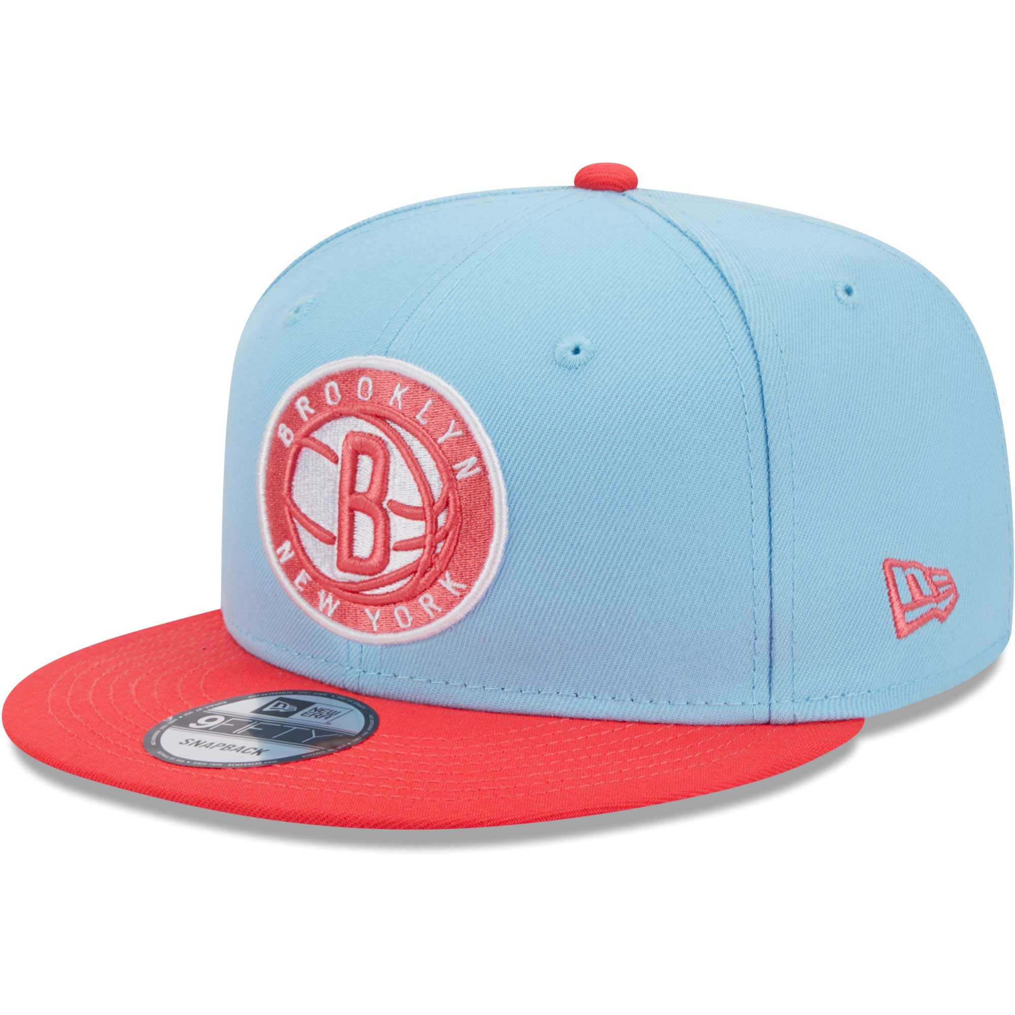 Brooklyn Nets New Era 2-Tone Color Pack 9FIFTY Snapback Hat - Powder Blue/Red
