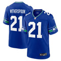 Men s Nike Devon Witherspoon Royal Seattle Seahawks Throwback Player Game Jersey