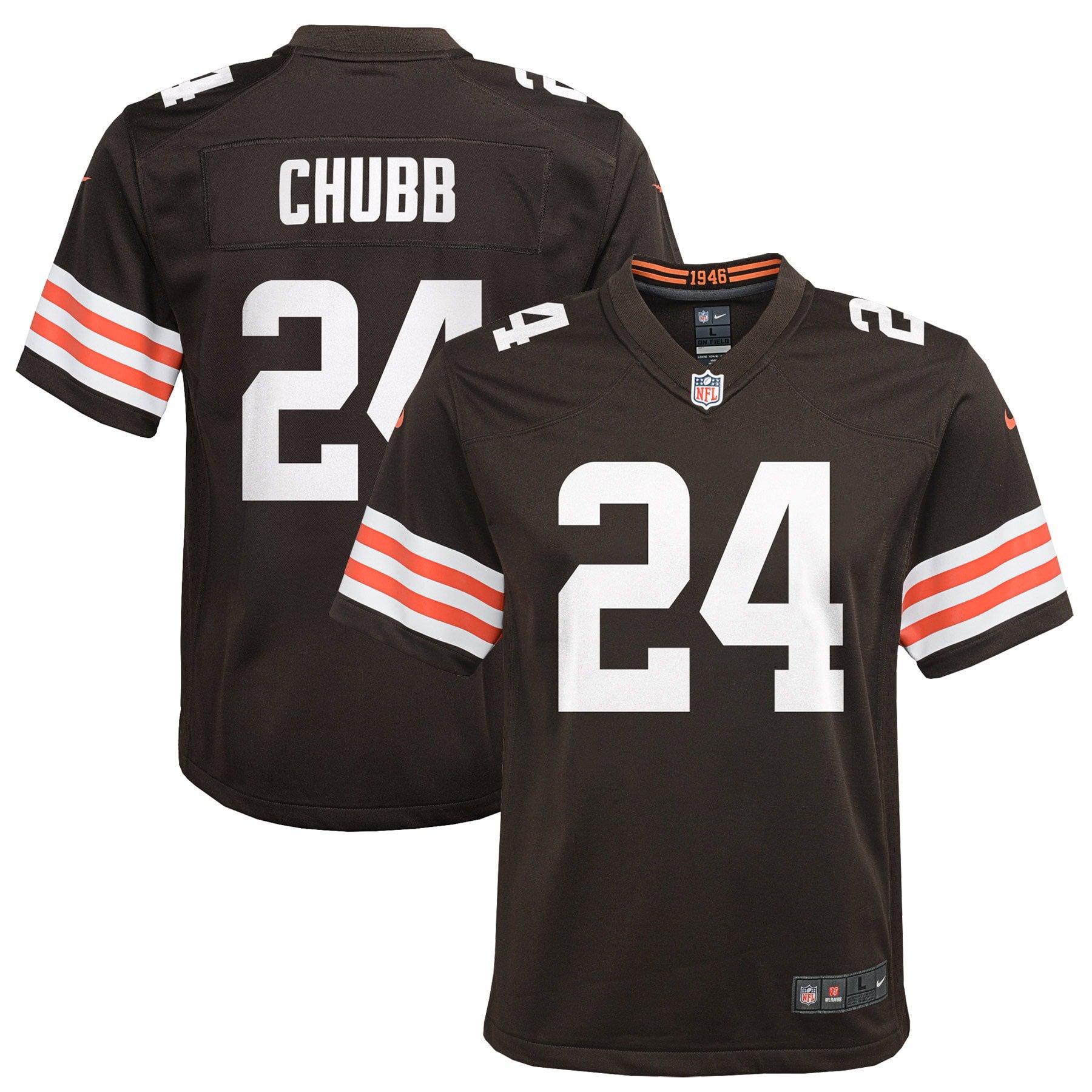Nick Chubb Cleveland Browns Nike Youth Game Jersey   Brown