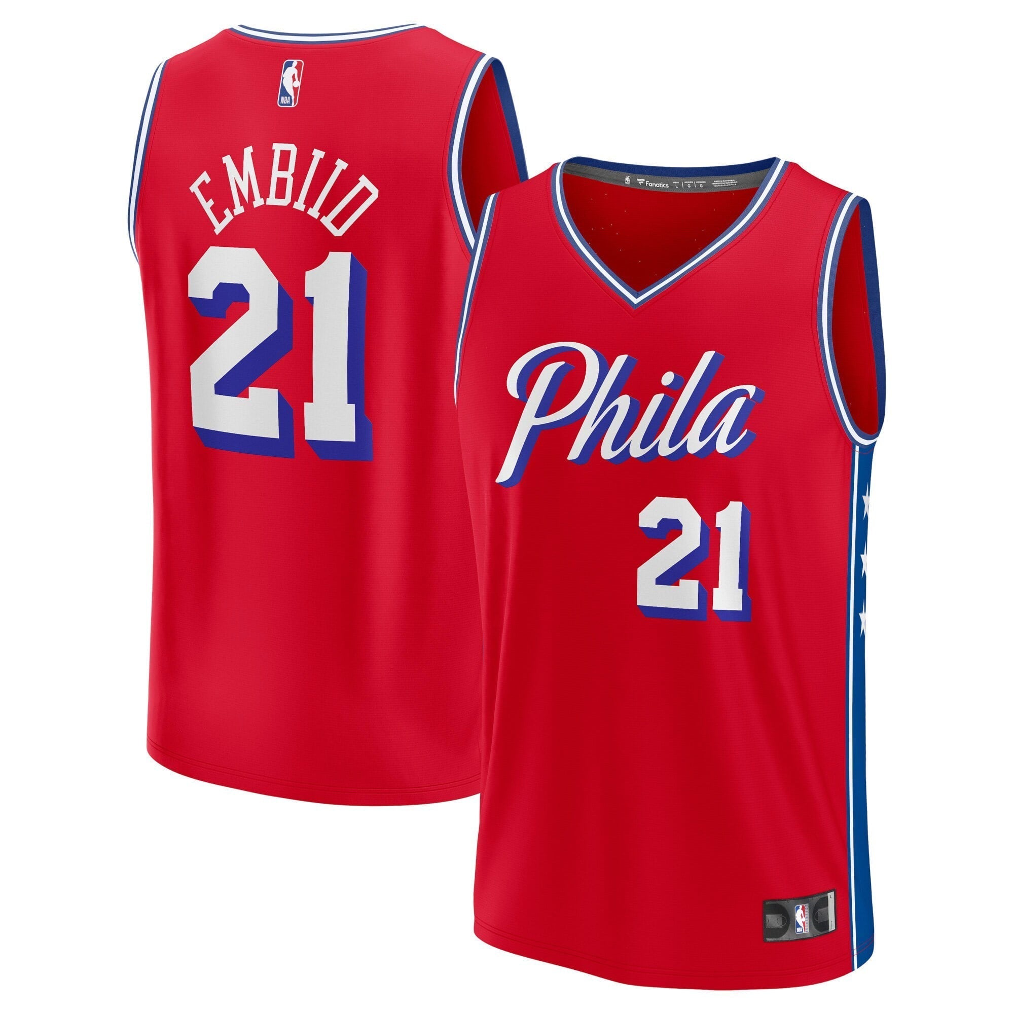 Men's Fanatics Branded Joel Embiid Red Philadelphia 76ers Fast Break Replica Player Jersey - Statement Edition