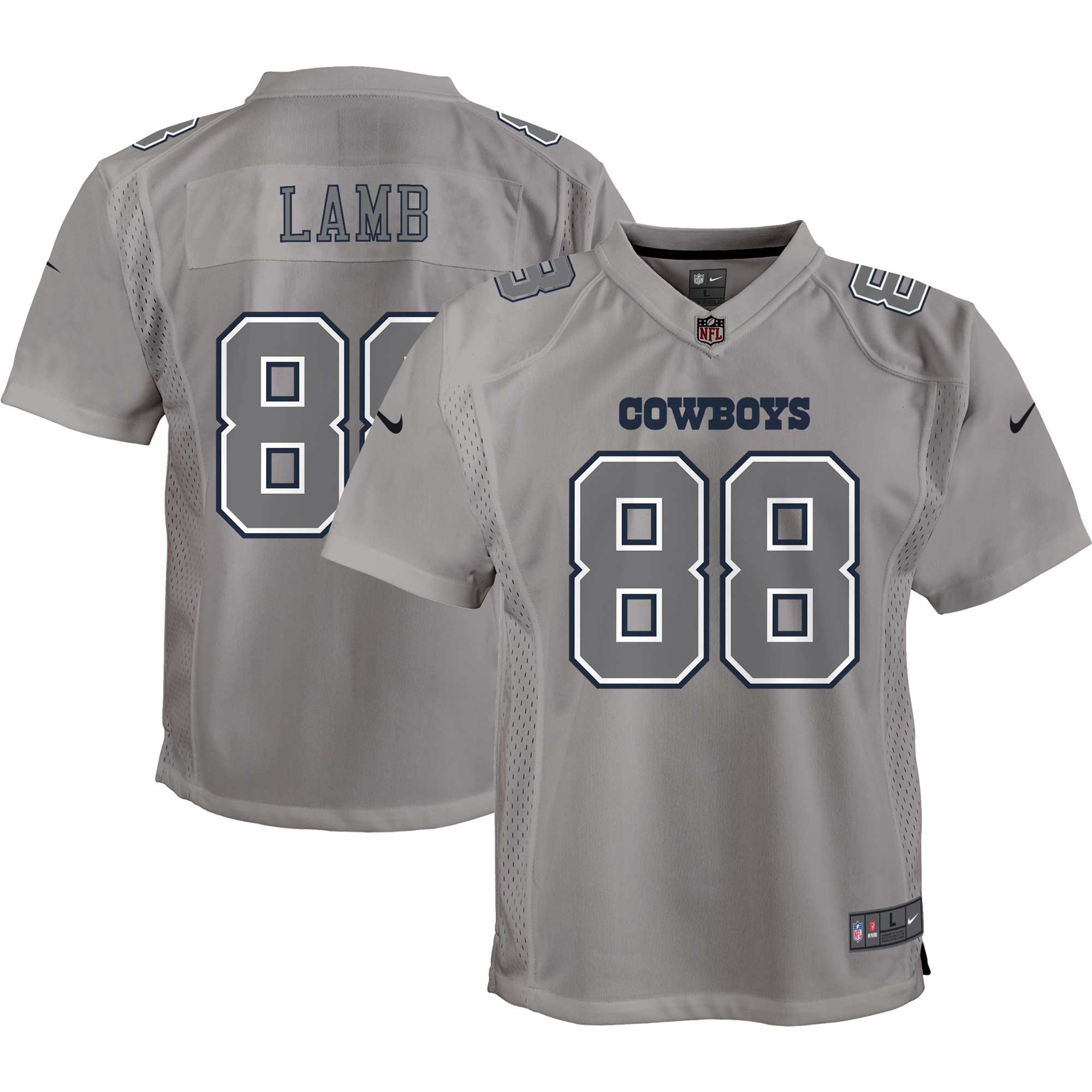 CeeDee Lamb Dallas Cowboys Nike Youth Atmosphere Game Jersey   Gray