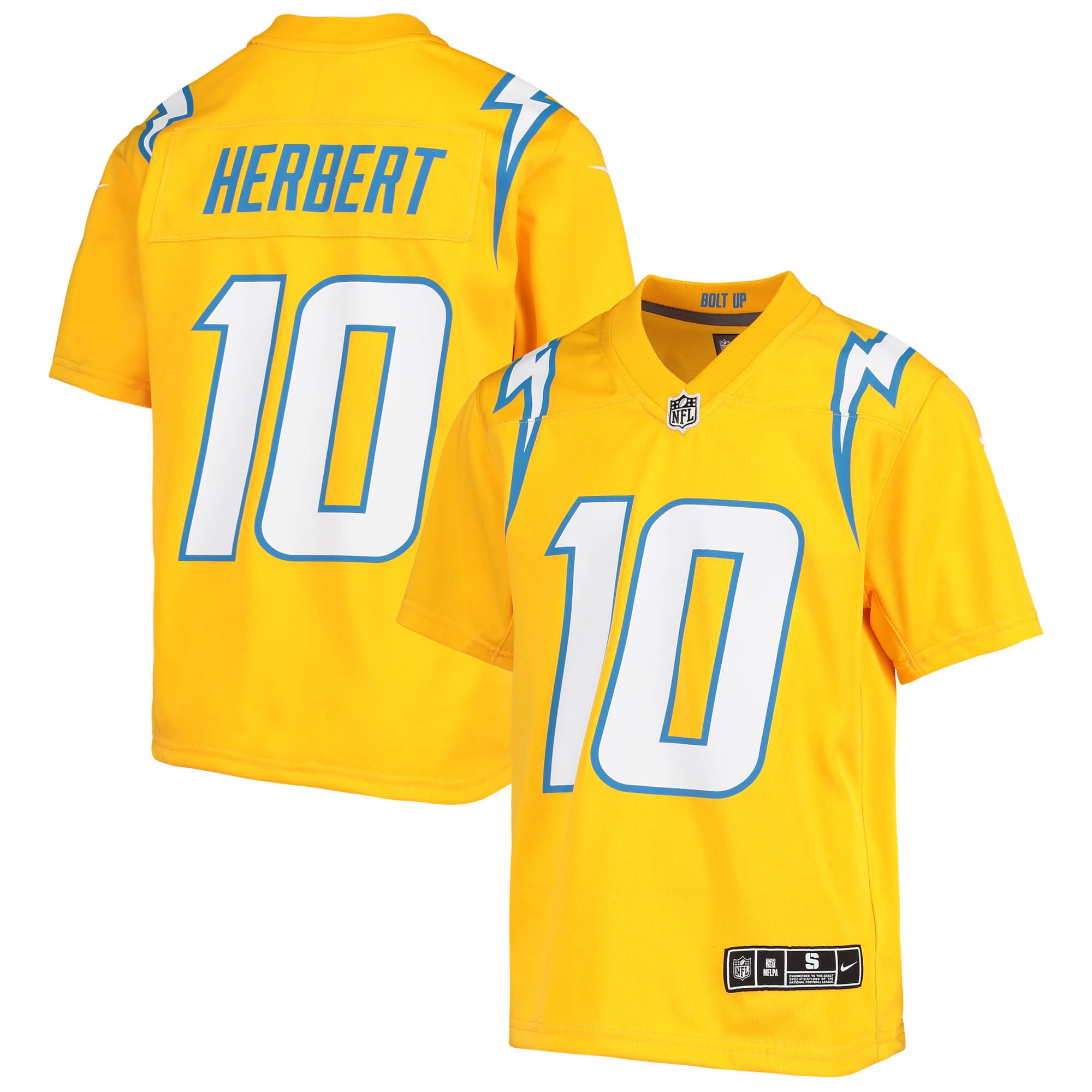 Justin Herbert Los Angeles Chargers Nike Youth Inverted Team Game Jersey   Gold