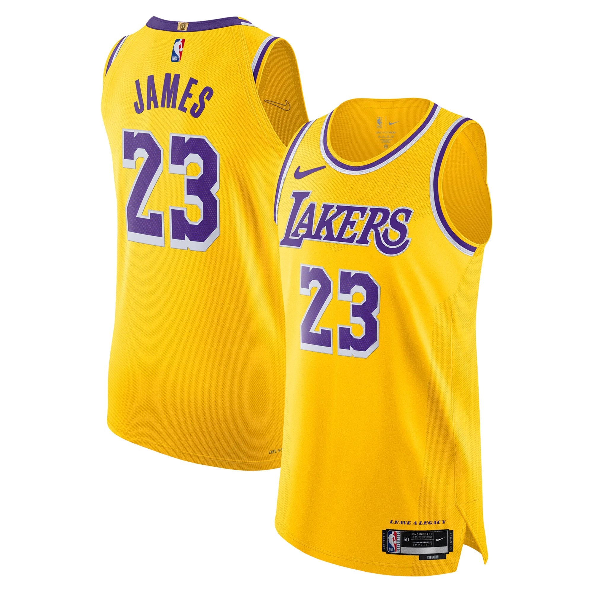 LeBron James Los Angeles Lakers Nike Authentic Player Jersey - Icon Edition - Gold