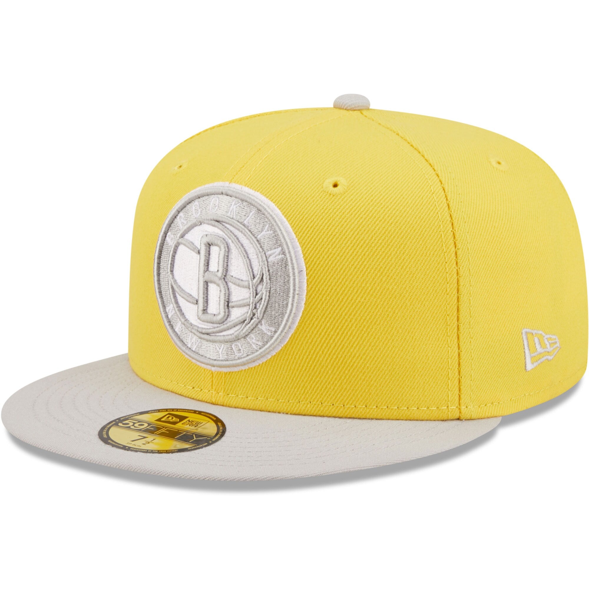 Brooklyn Nets New Era Color Pack 59FIFTY Fitted Hat - Yellow/Gray