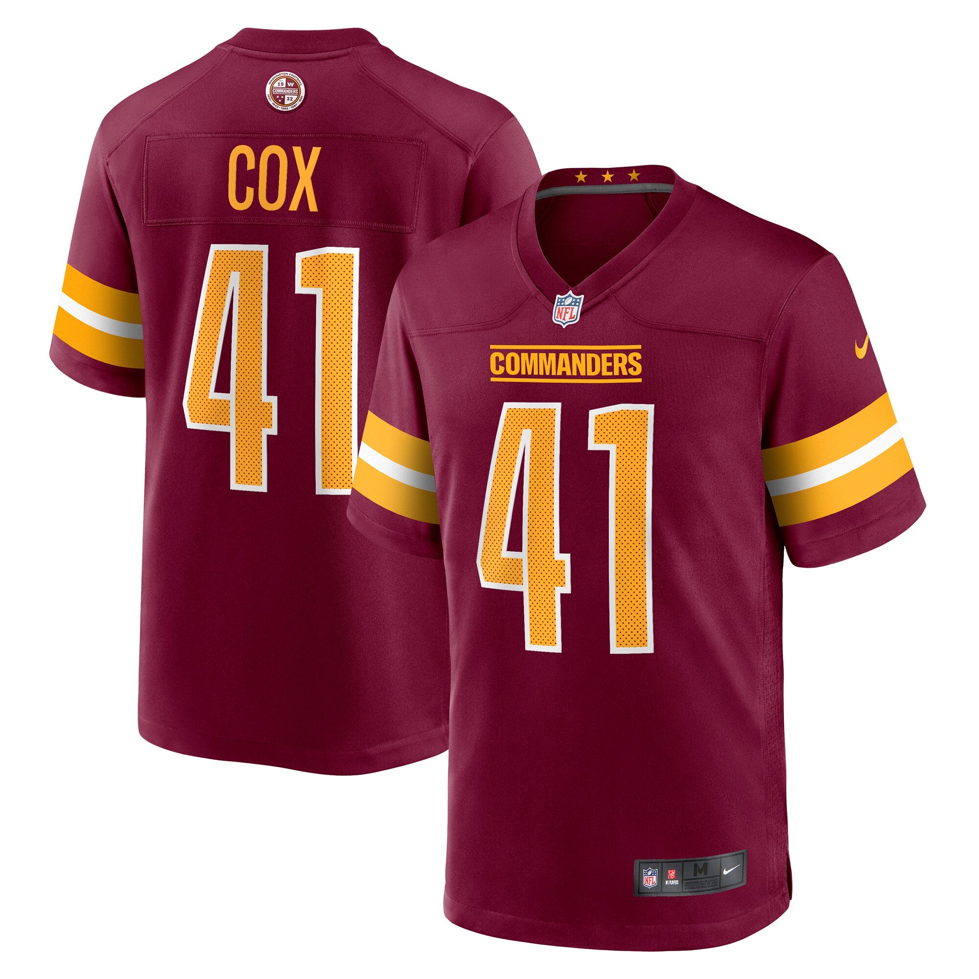 Jabril Cox Washington Commanders Nike Team Game Jersey    Burgundy