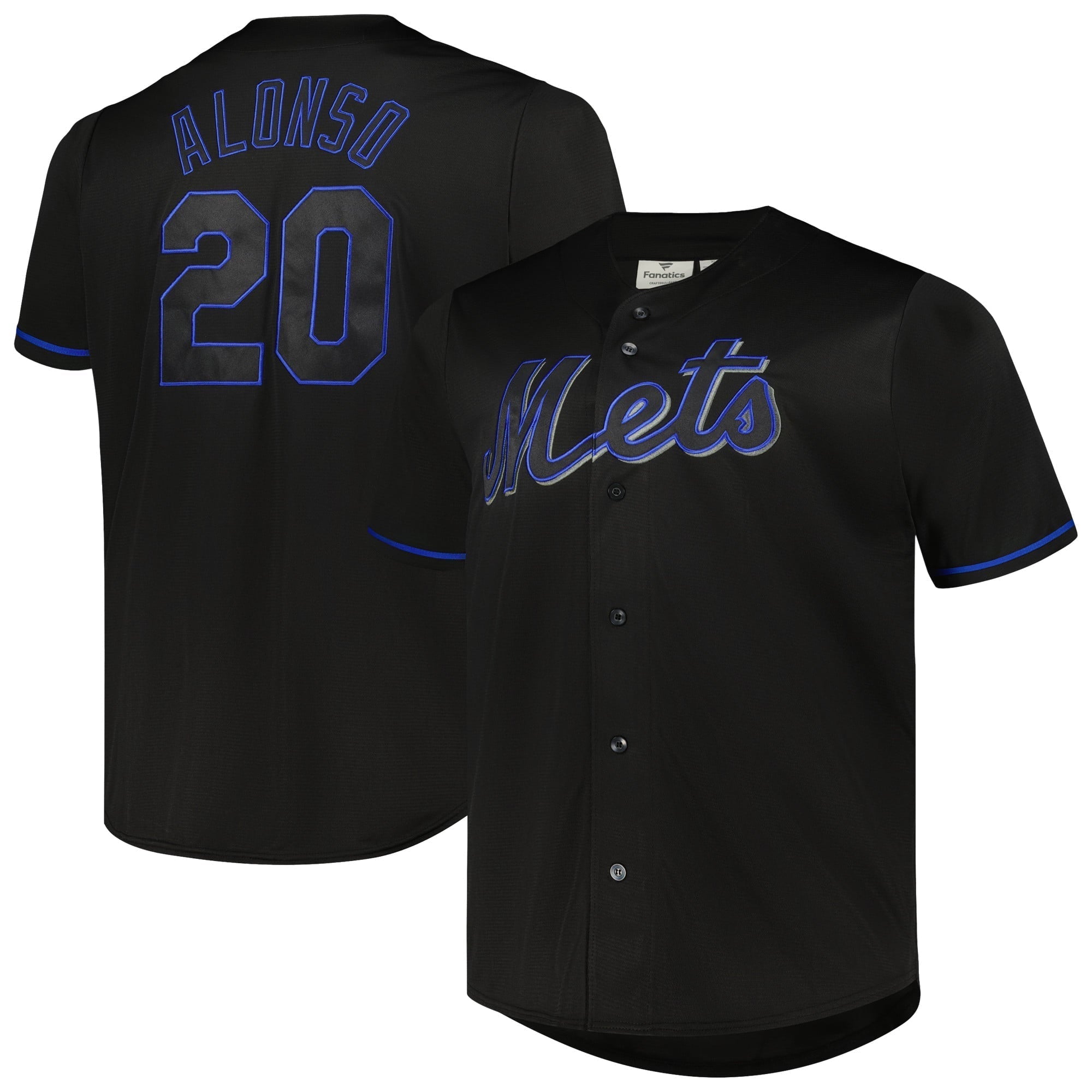 Men's Pete Alonso Black New York Mets Big & Tall Pop Fashion Jersey